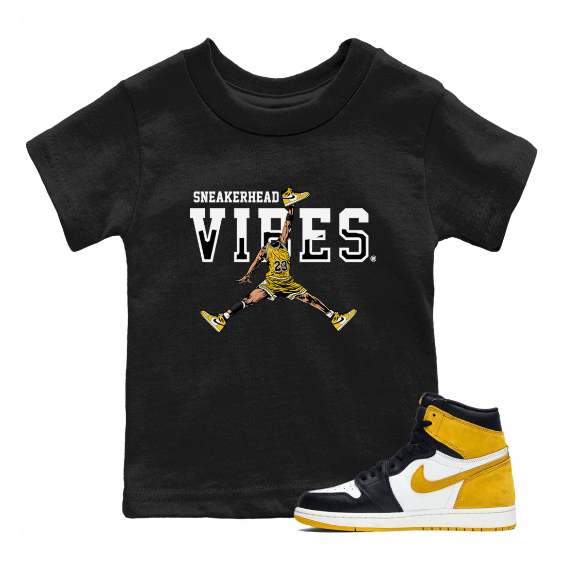 snkmatch Vibes snkmatch Tees Kids - Air Jordan 1 Yellow Ochre