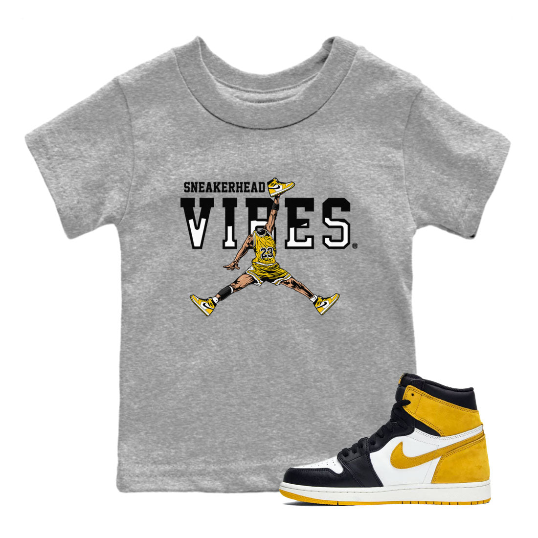 snkmatch Vibes snkmatch Tees Kids - Air Jordan 1 Yellow Ochre