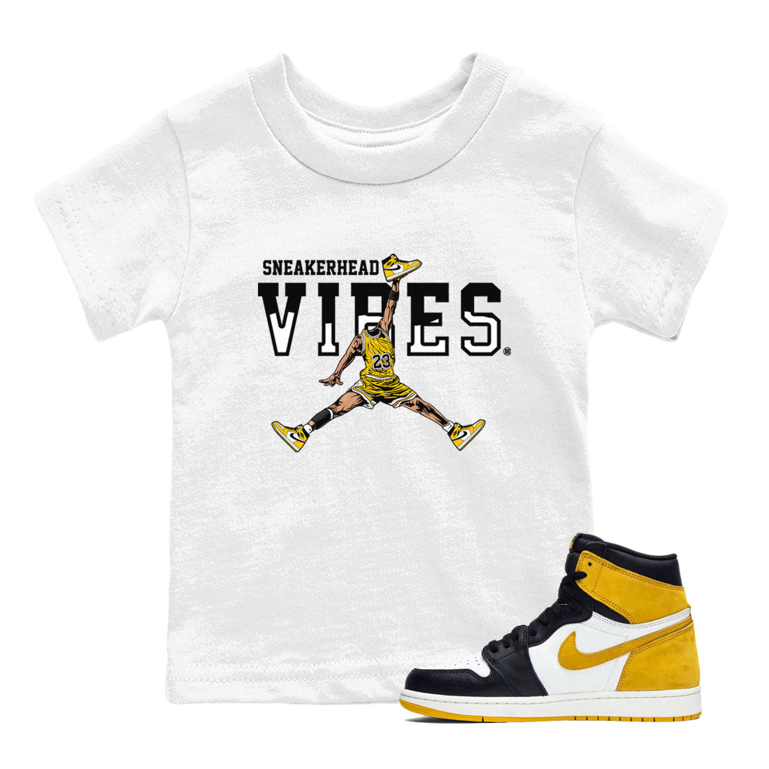 snkmatch Vibes snkmatch Tees Kids - Air Jordan 1 Yellow Ochre