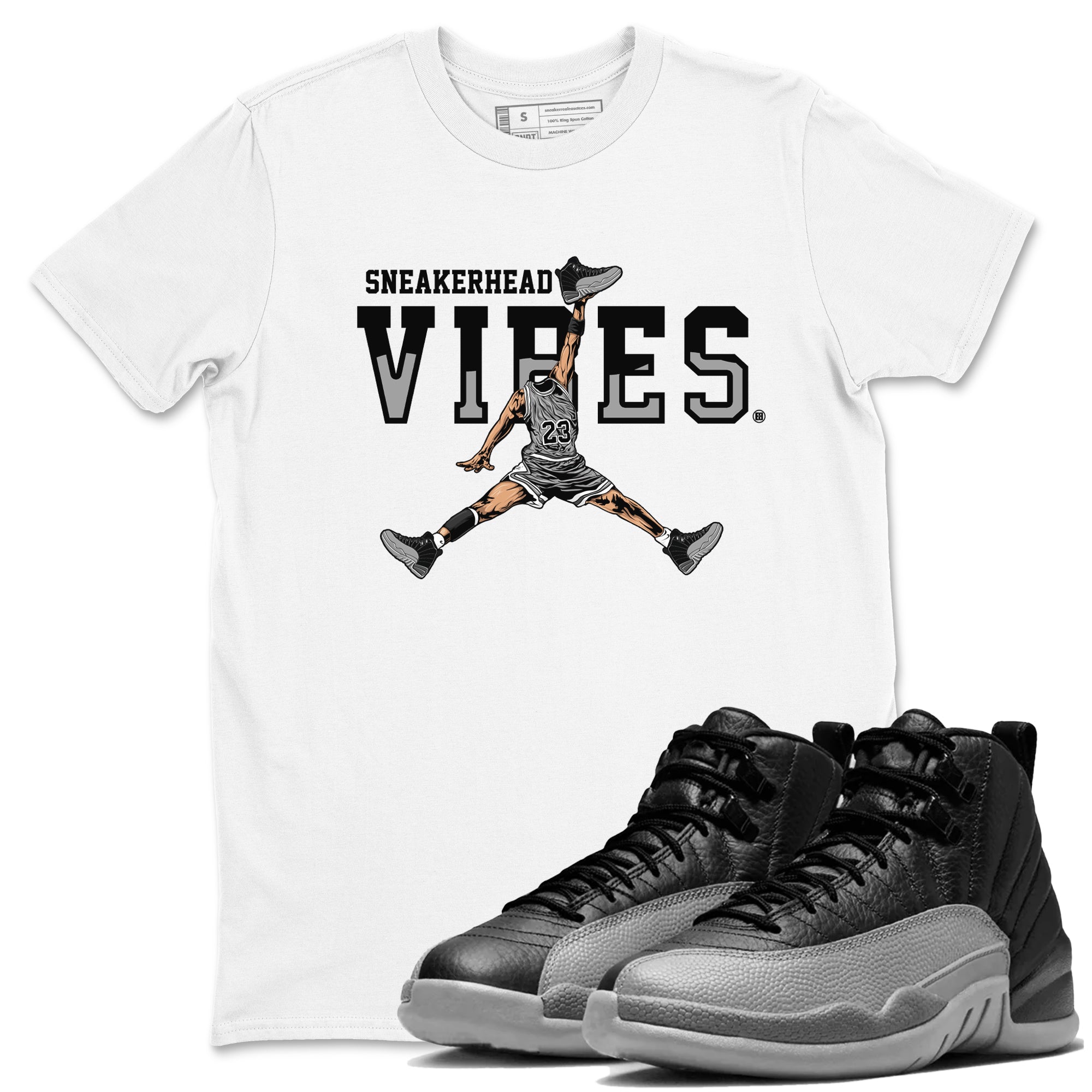 snkmatch Vibes snkmatch Tees - Air Jordan 12 Black Wolf Grey