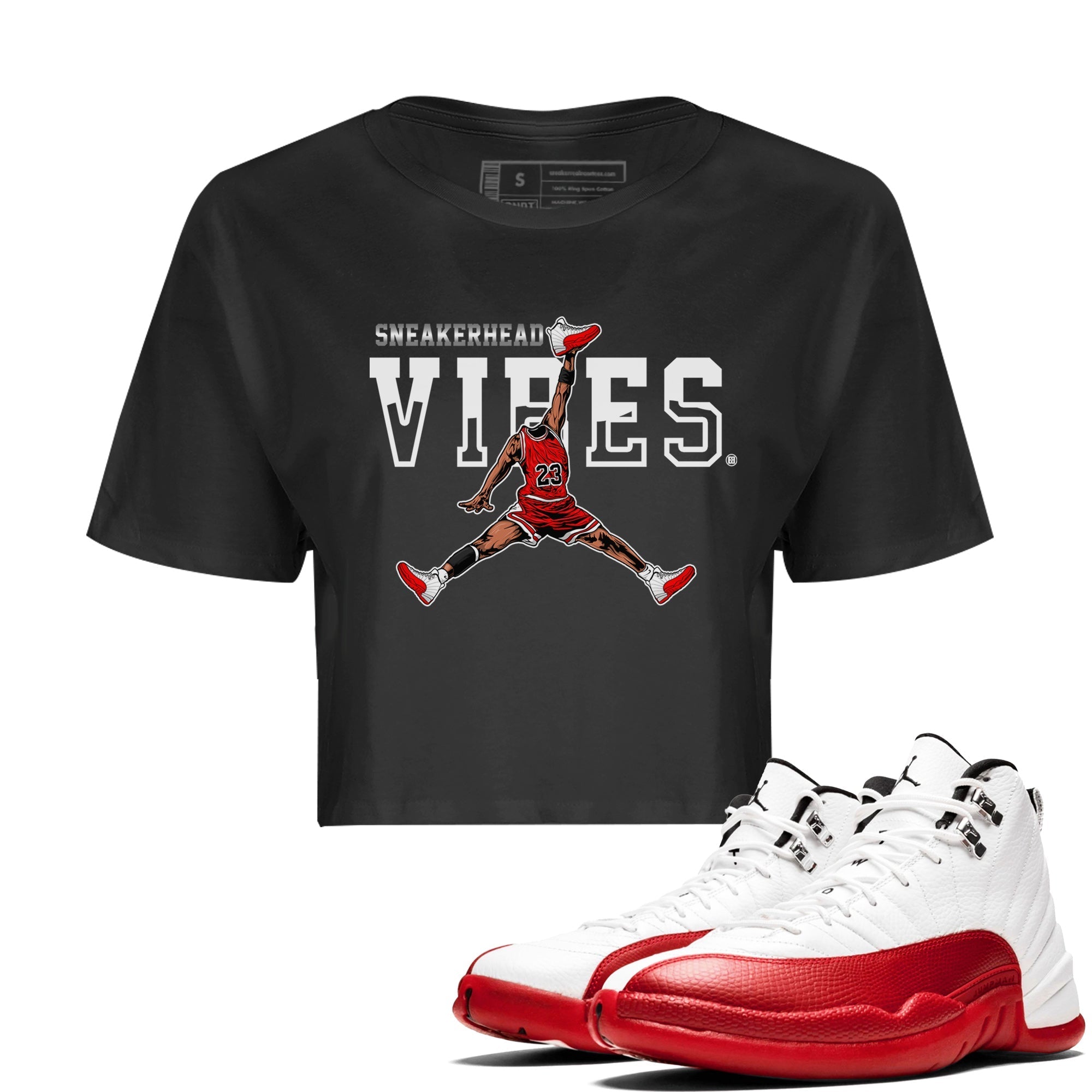 snkmatch Vibes Women's Tops - Air Jordan 12 Cherry
