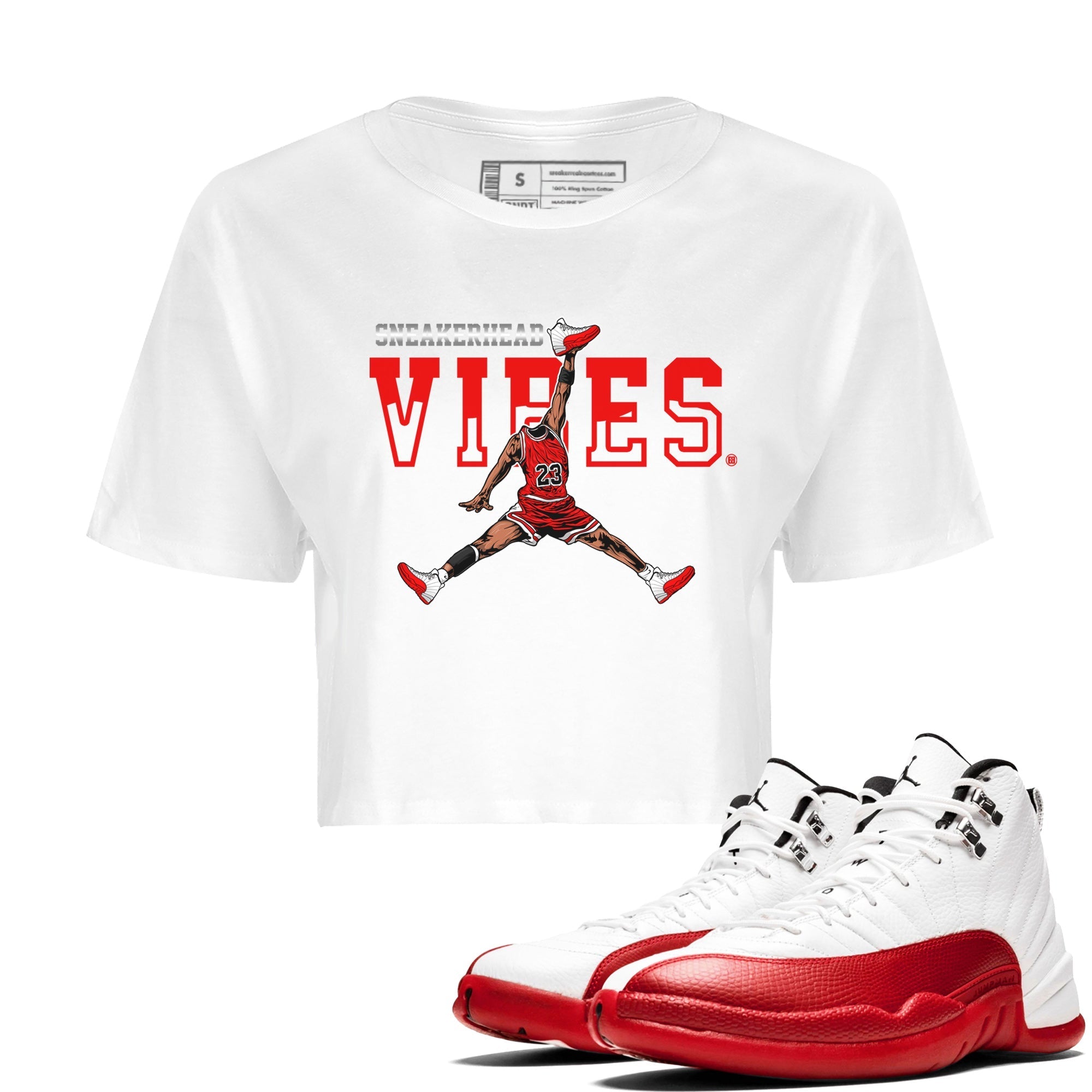 snkmatch Vibes Women's Tops - Air Jordan 12 Cherry