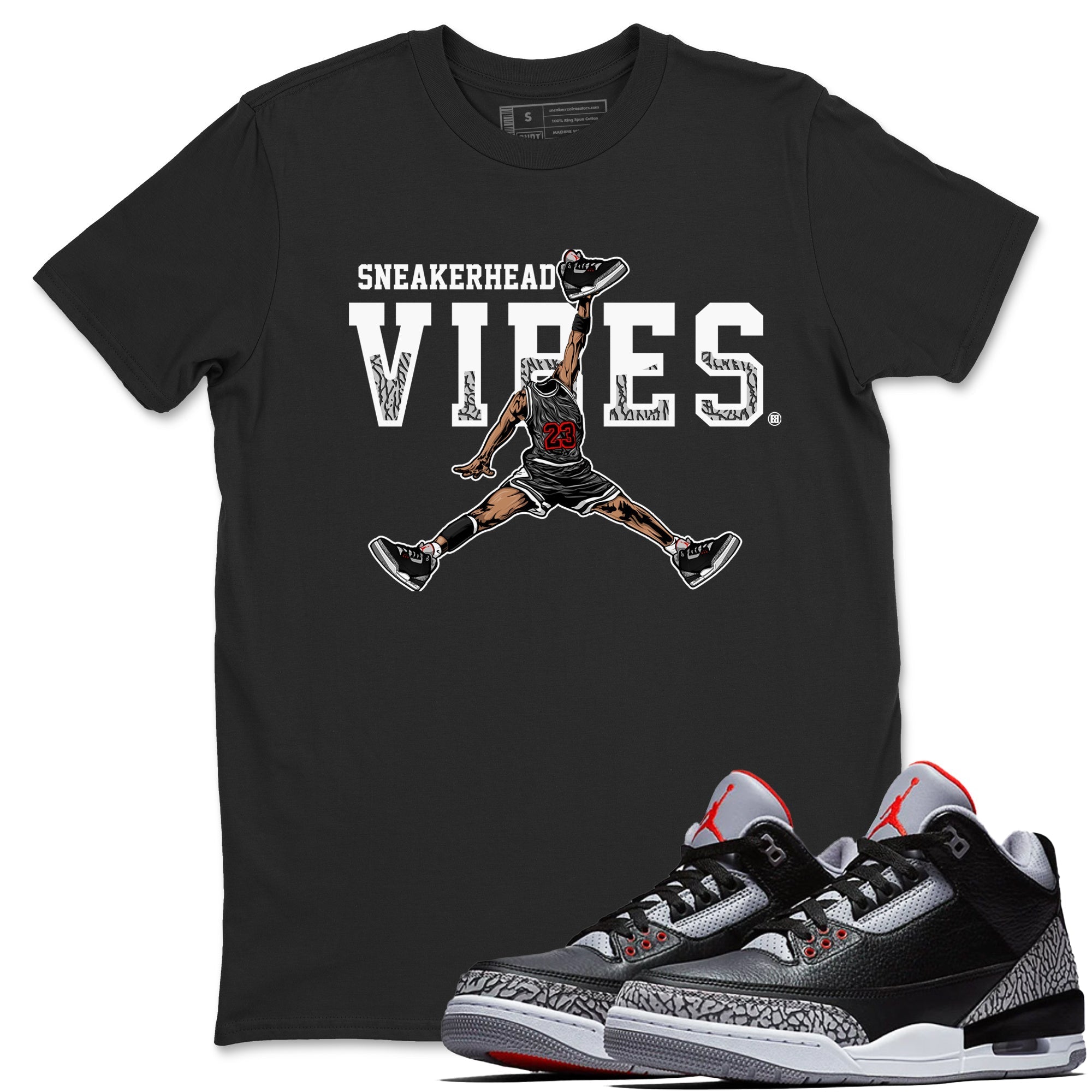 snkmatch Vibes snkmatch Tees - Air Jordan 3 Black Cement