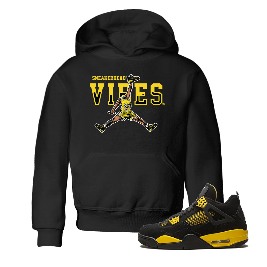 snkmatch Vibes Kids Tops - Air Jordan 4 Thunder