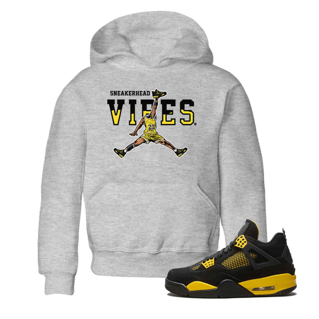 snkmatch Vibes Kids Tops - Air Jordan 4 Thunder
