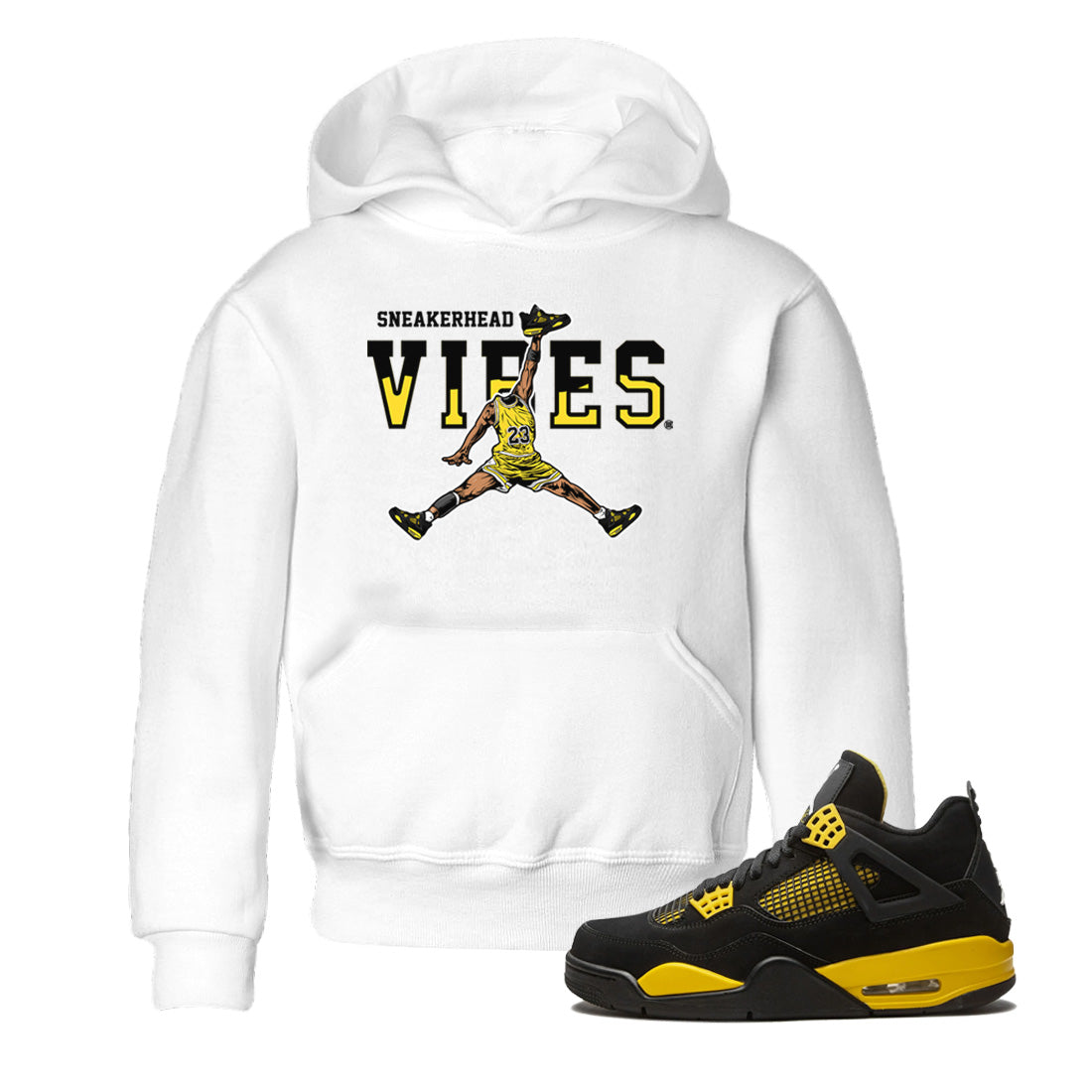 snkmatch Vibes Kids Tops - Air Jordan 4 Thunder
