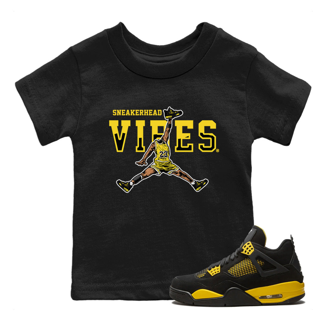snkmatch Vibes Kids Tops - Air Jordan 4 Thunder