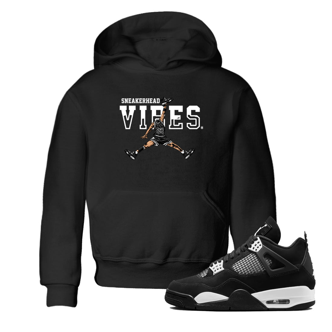 snkmatch Vibes snkmatch Tees Kids - Air Jordan 4 White Thunder