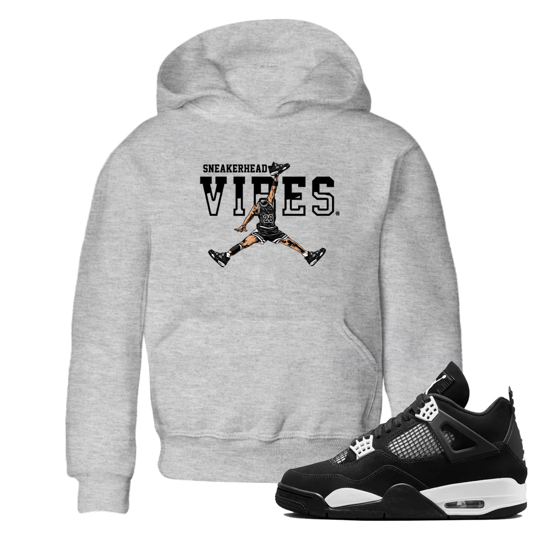 snkmatch Vibes snkmatch Tees Kids - Air Jordan 4 White Thunder