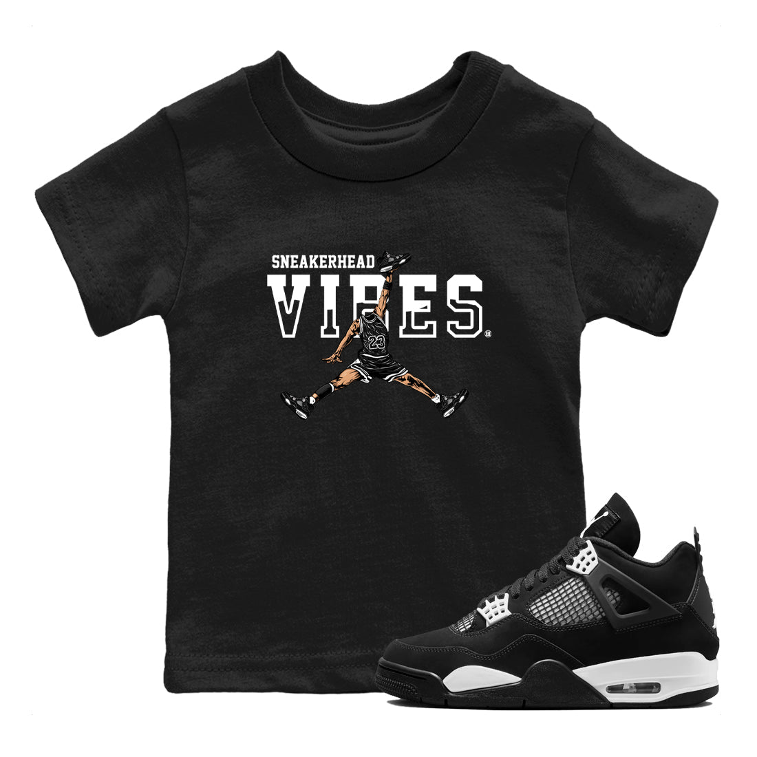 snkmatch Vibes snkmatch Tees Kids - Air Jordan 4 White Thunder