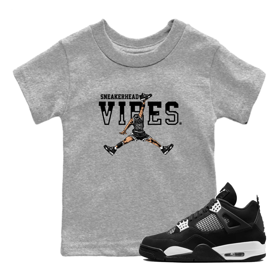 snkmatch Vibes snkmatch Tees Kids - Air Jordan 4 White Thunder