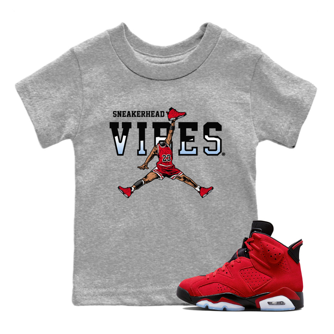 snkmatch Vibes Kids Tops - Air Jordan 6 Toro Bravo