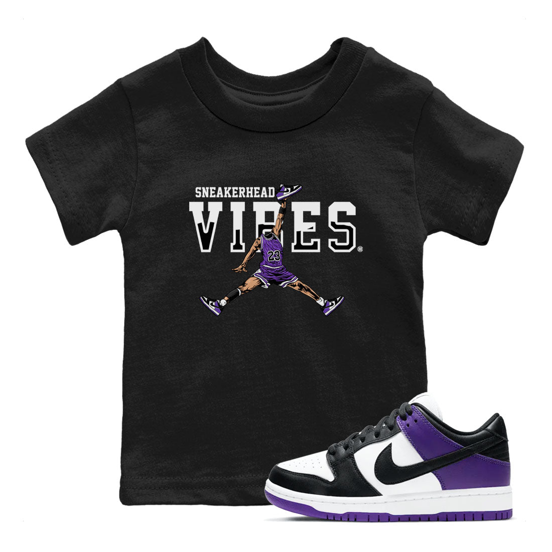 snkmatch Vibes snkmatch Tees Kids - Dunk Low Court Purple