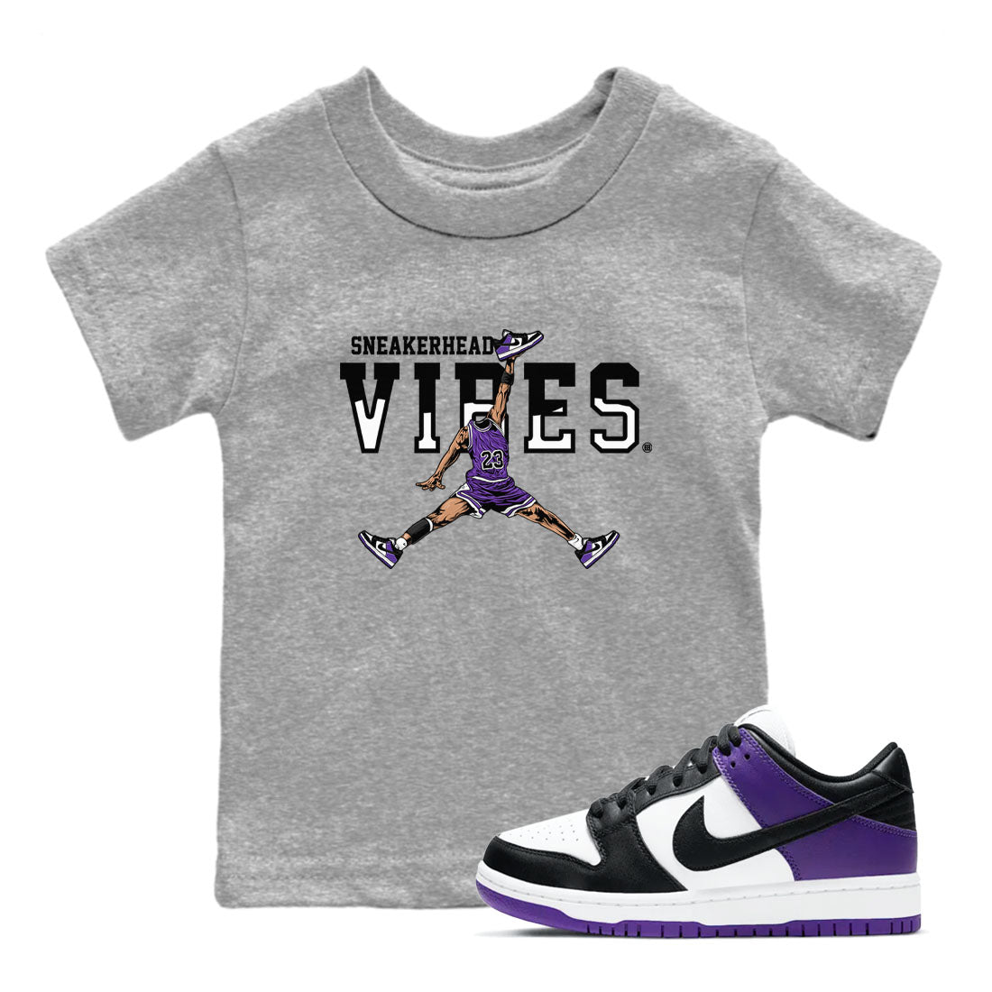 snkmatch Vibes snkmatch Tees Kids - Dunk Low Court Purple