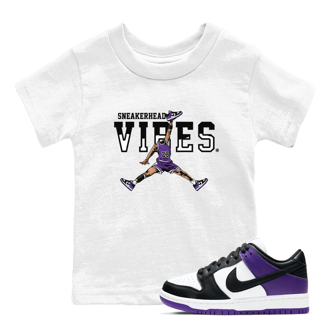snkmatch Vibes snkmatch Tees Kids - Dunk Low Court Purple
