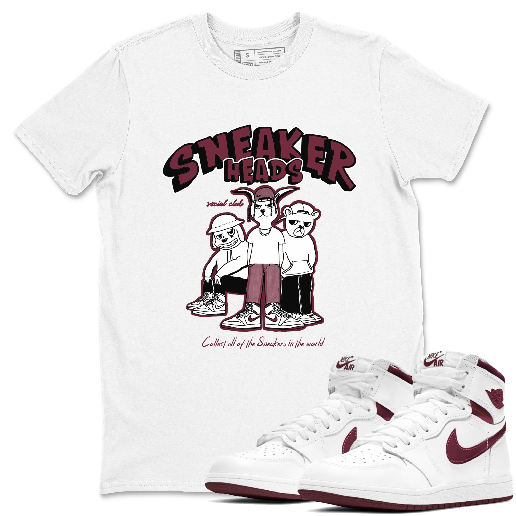snkmatchs Social Club snkmatch Tees - Air Jordan 1 Metallic Burgundy