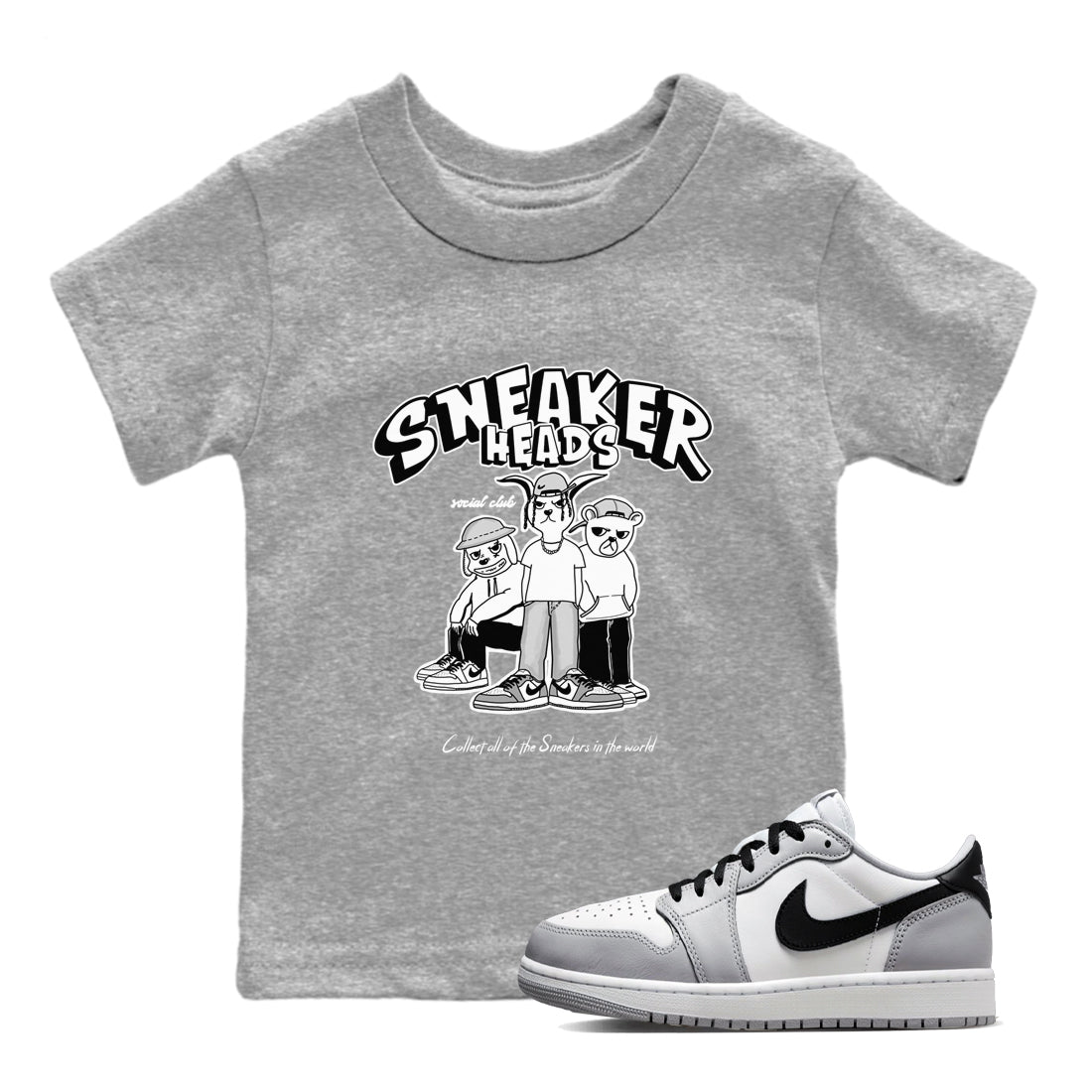 snkmatchs Social Club snkmatch Tees Kids - Air Jordan 1 Wolf Grey