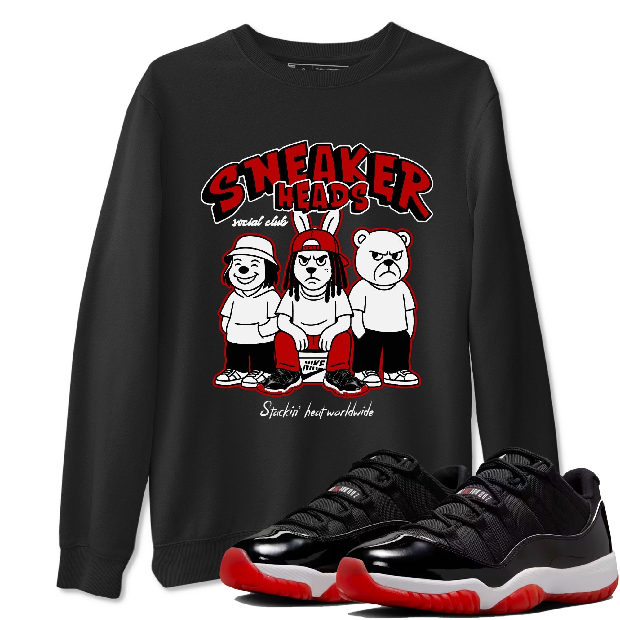 snkmatchs Social Club snkmatch Tees - Air Jordan 11 Bred