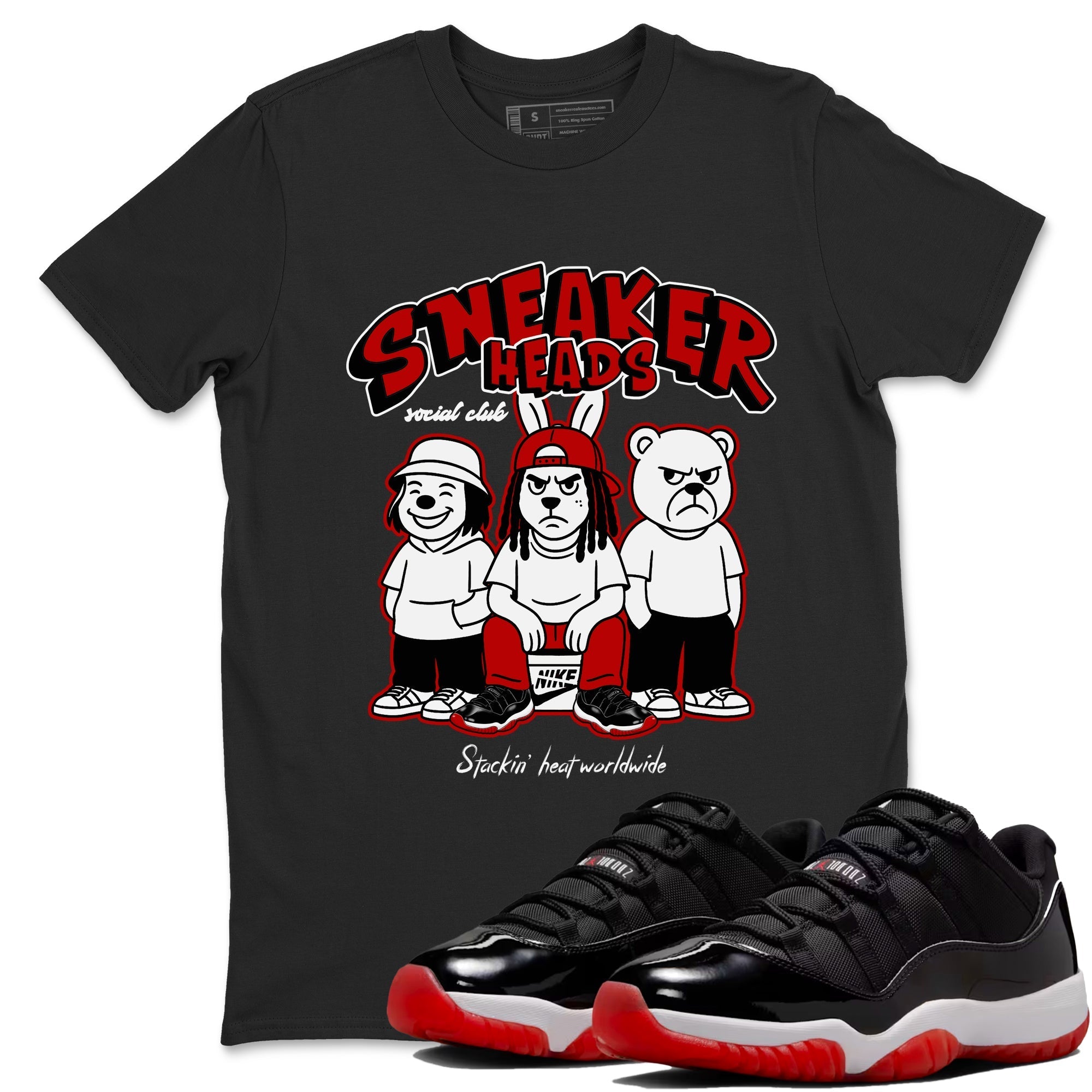 snkmatchs Social Club snkmatch Tees - Air Jordan 11 Bred