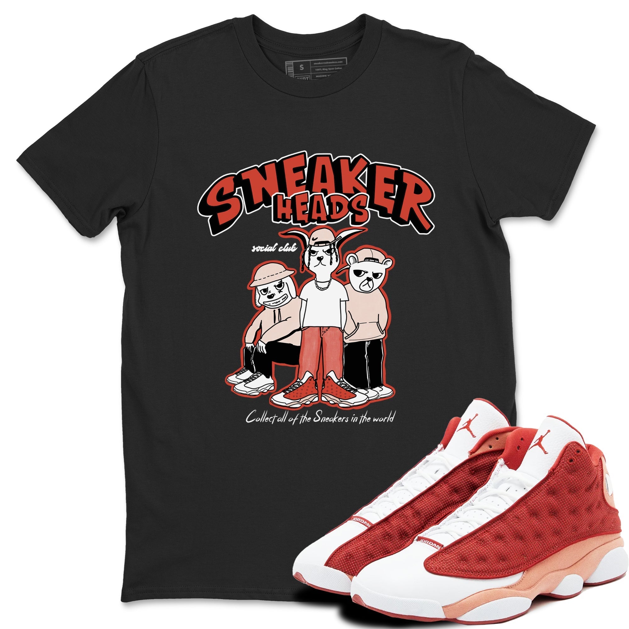 snkmatchs Social Club snkmatch Tees - Air Jordan 13 Dune Red