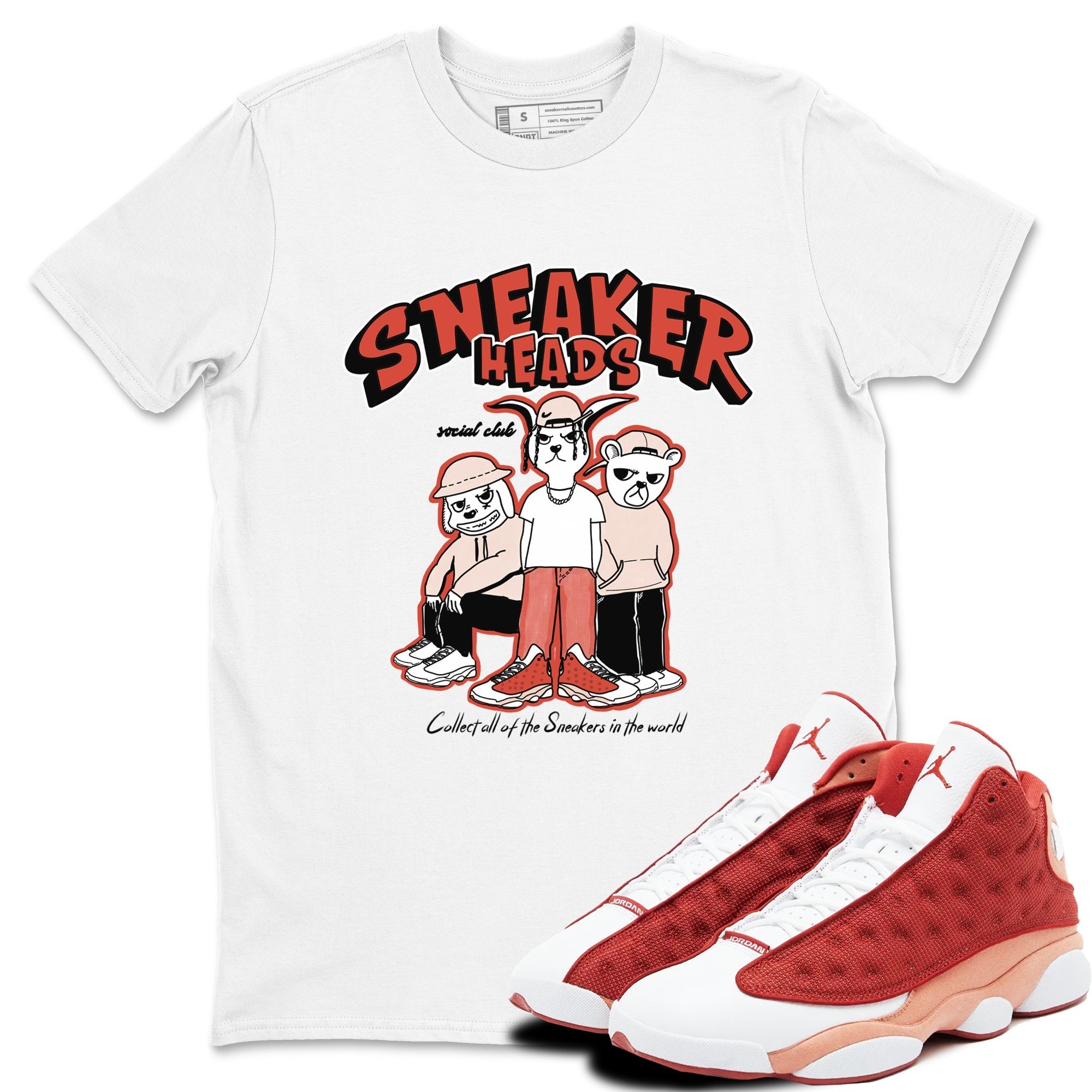 snkmatchs Social Club snkmatch Tees - Air Jordan 13 Dune Red