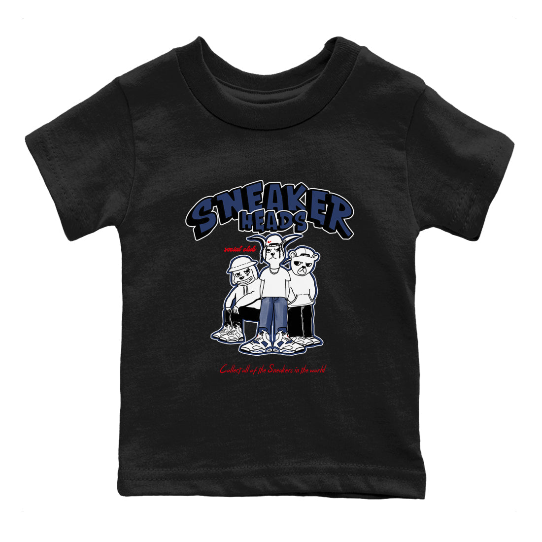 snkmatchs Social Club snkmatch Tees Kids - Air Jordan 6 White And Midnight Navy