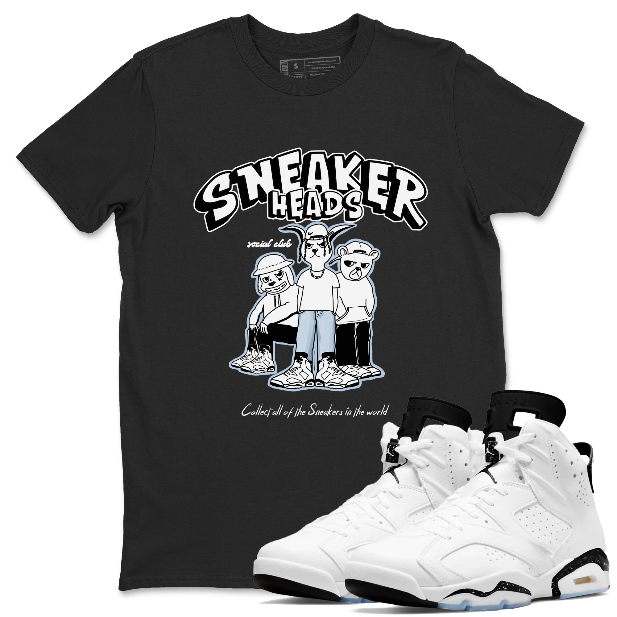 snkmatchs Social Club snkmatch Tees - Air Jordan 6 White Black