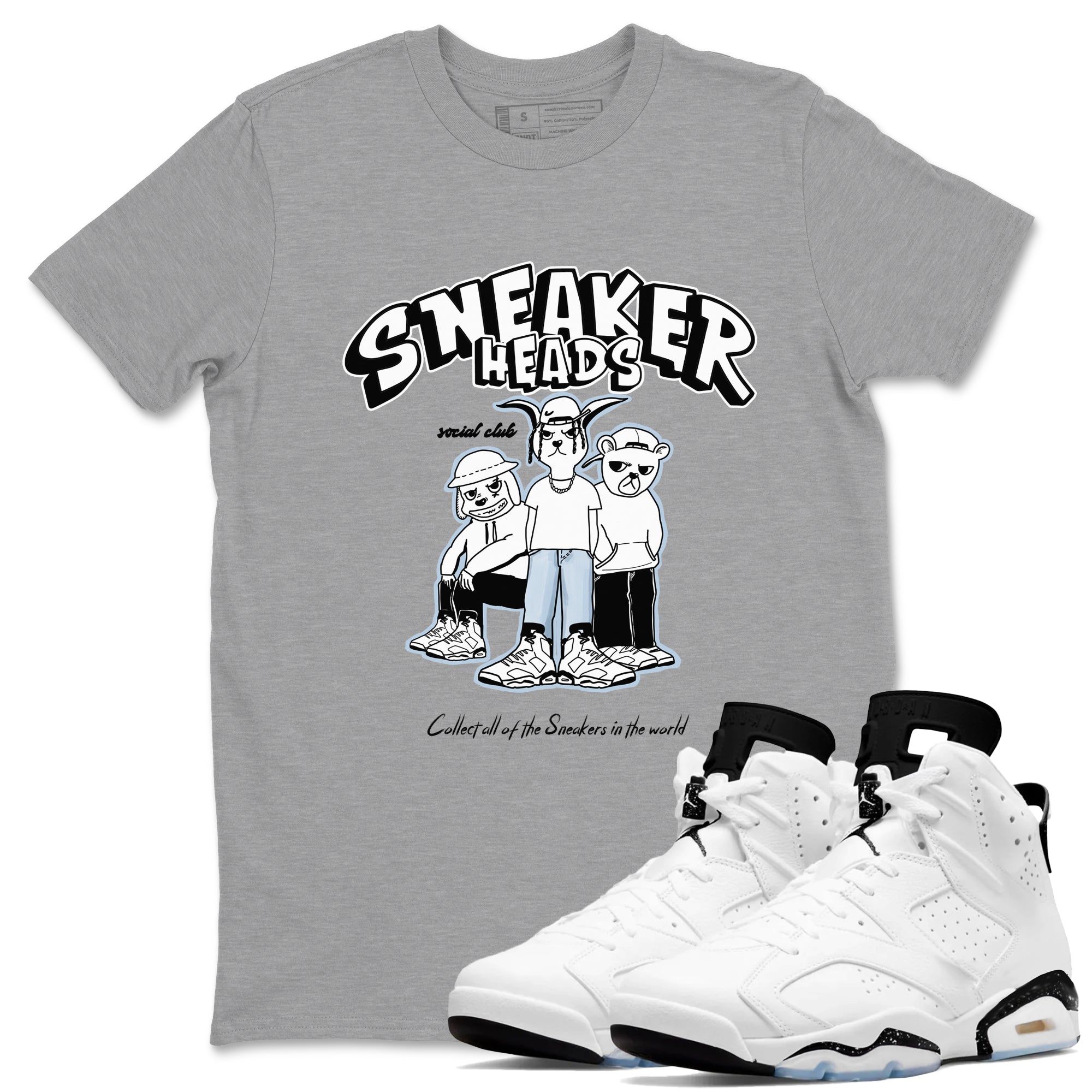 snkmatchs Social Club snkmatch Tees - Air Jordan 6 White Black