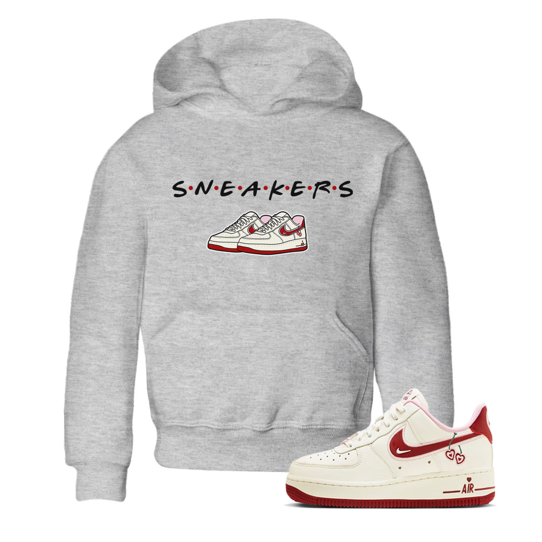 snkmatchs Kids Tops - Air Force 1 Valentines Day