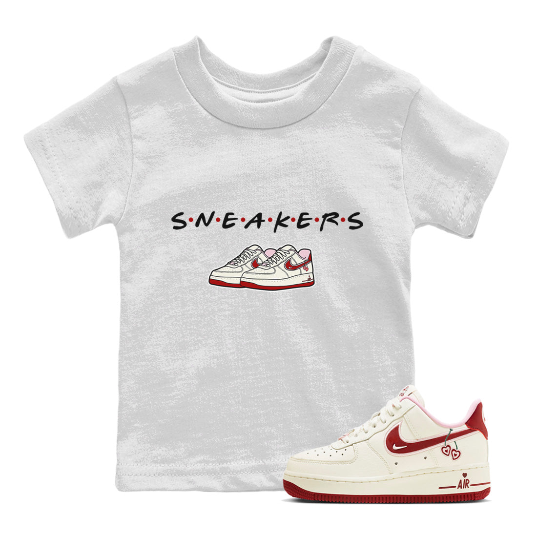 snkmatchs Kids Tops - Air Force 1 Valentines Day