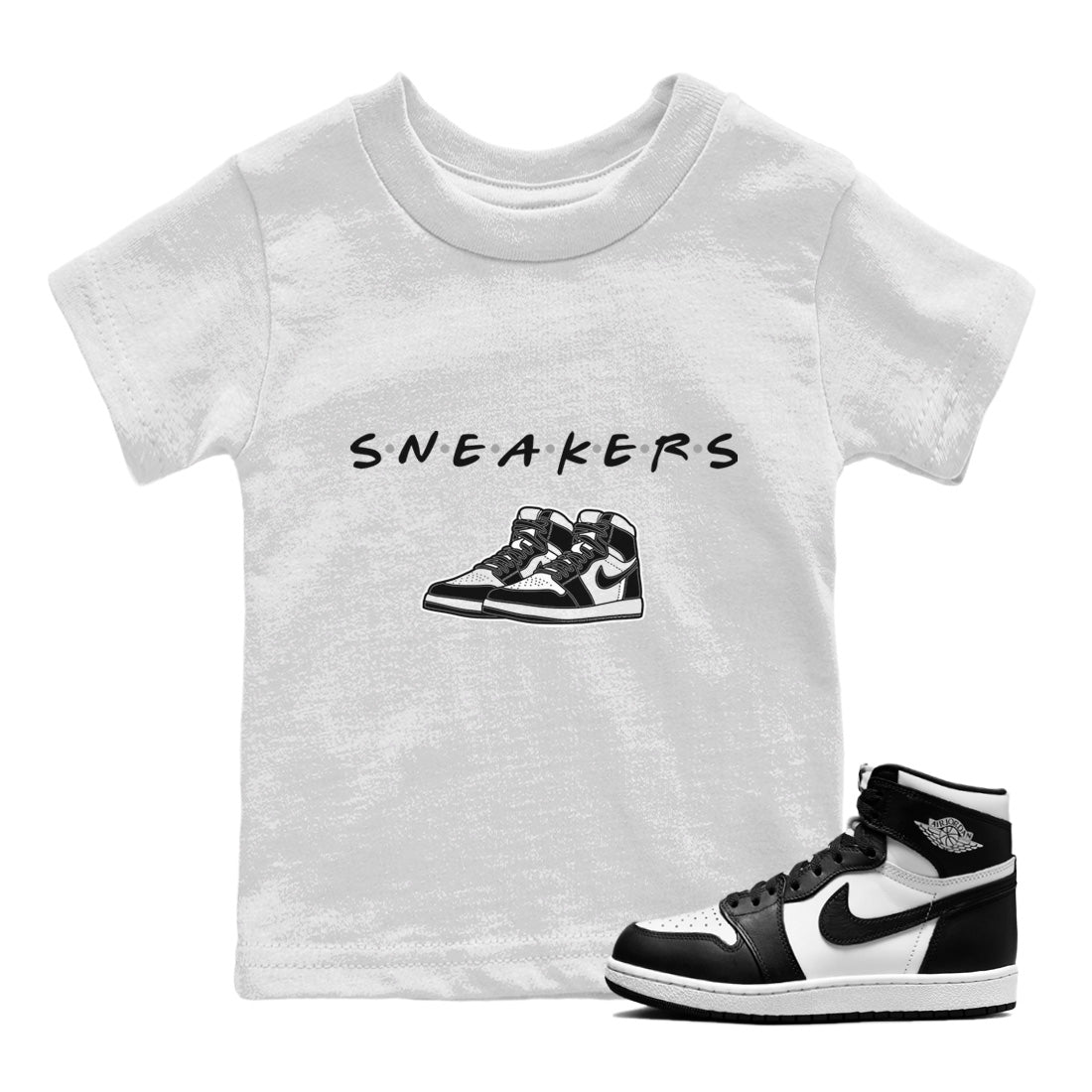 snkmatchs Kids Tops - Air Jordan 1 Black White
