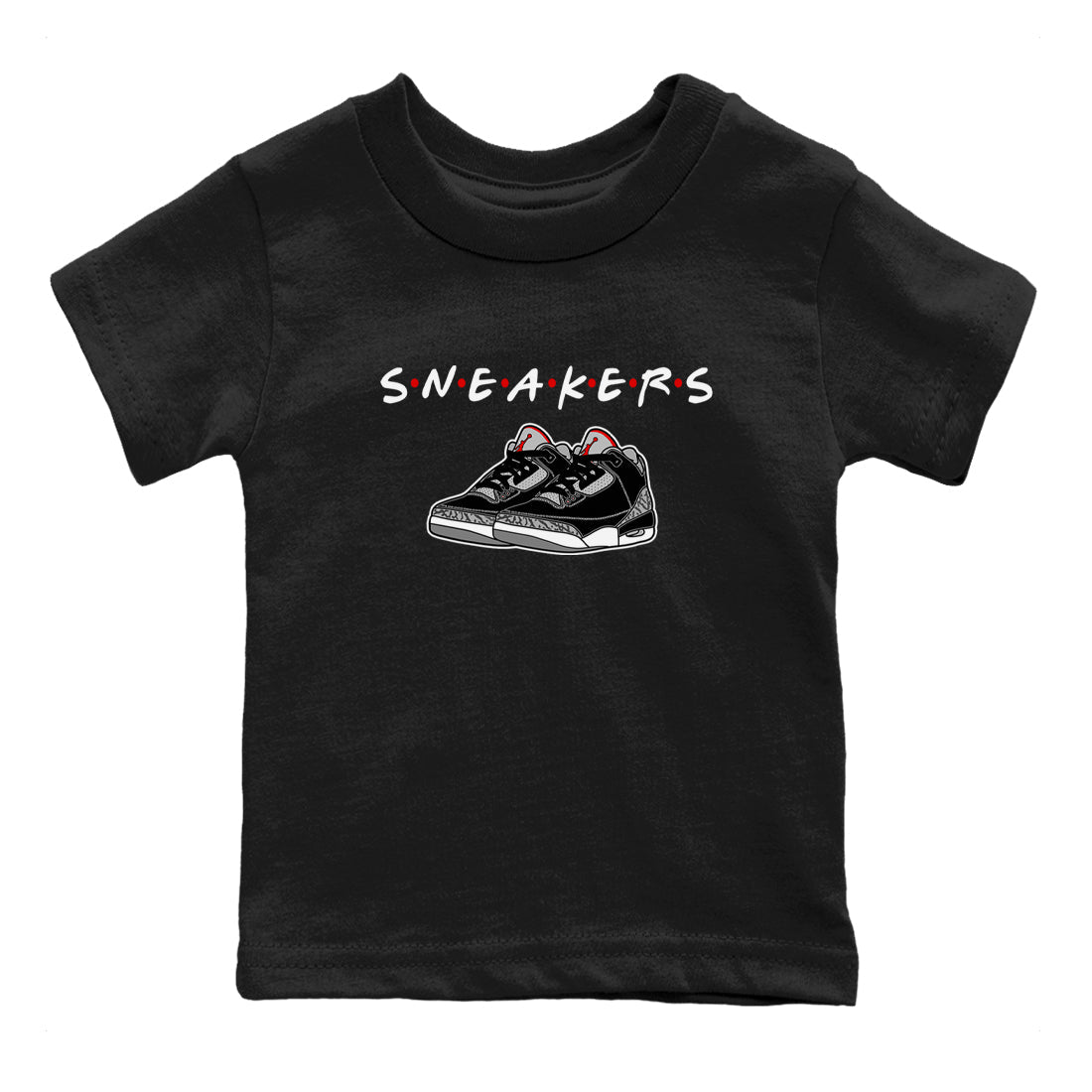 snkmatchs snkmatch Tees Kids - Air Jordan 3 Black Cement