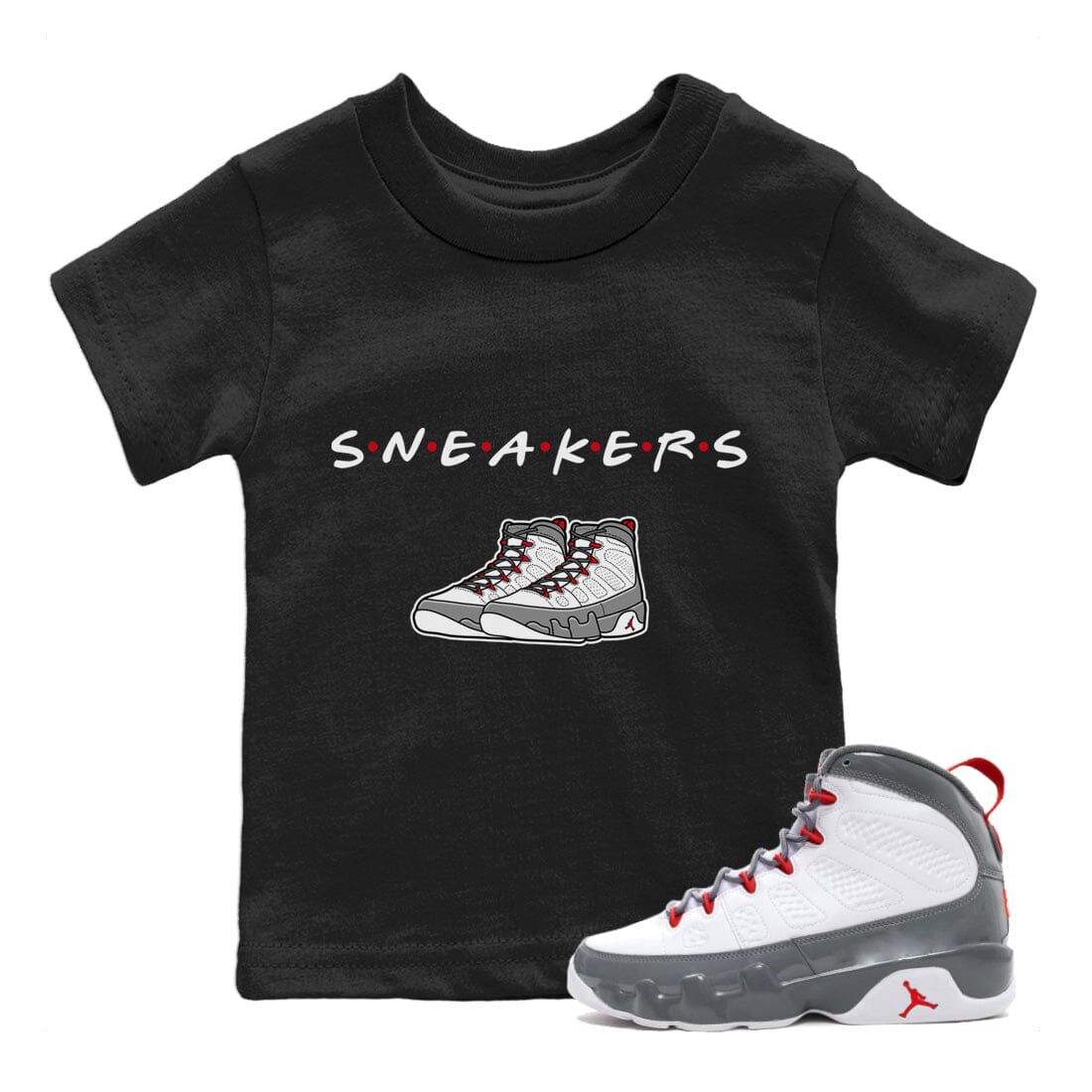 snkmatchs Kids Tops - Air Jordan 9 Fire Red