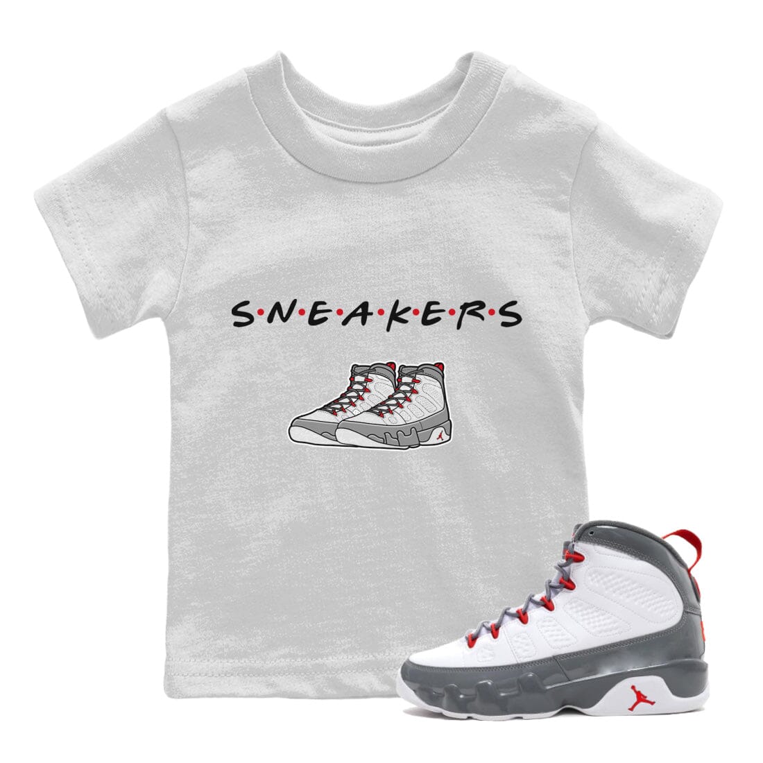 snkmatchs Kids Tops - Air Jordan 9 Fire Red