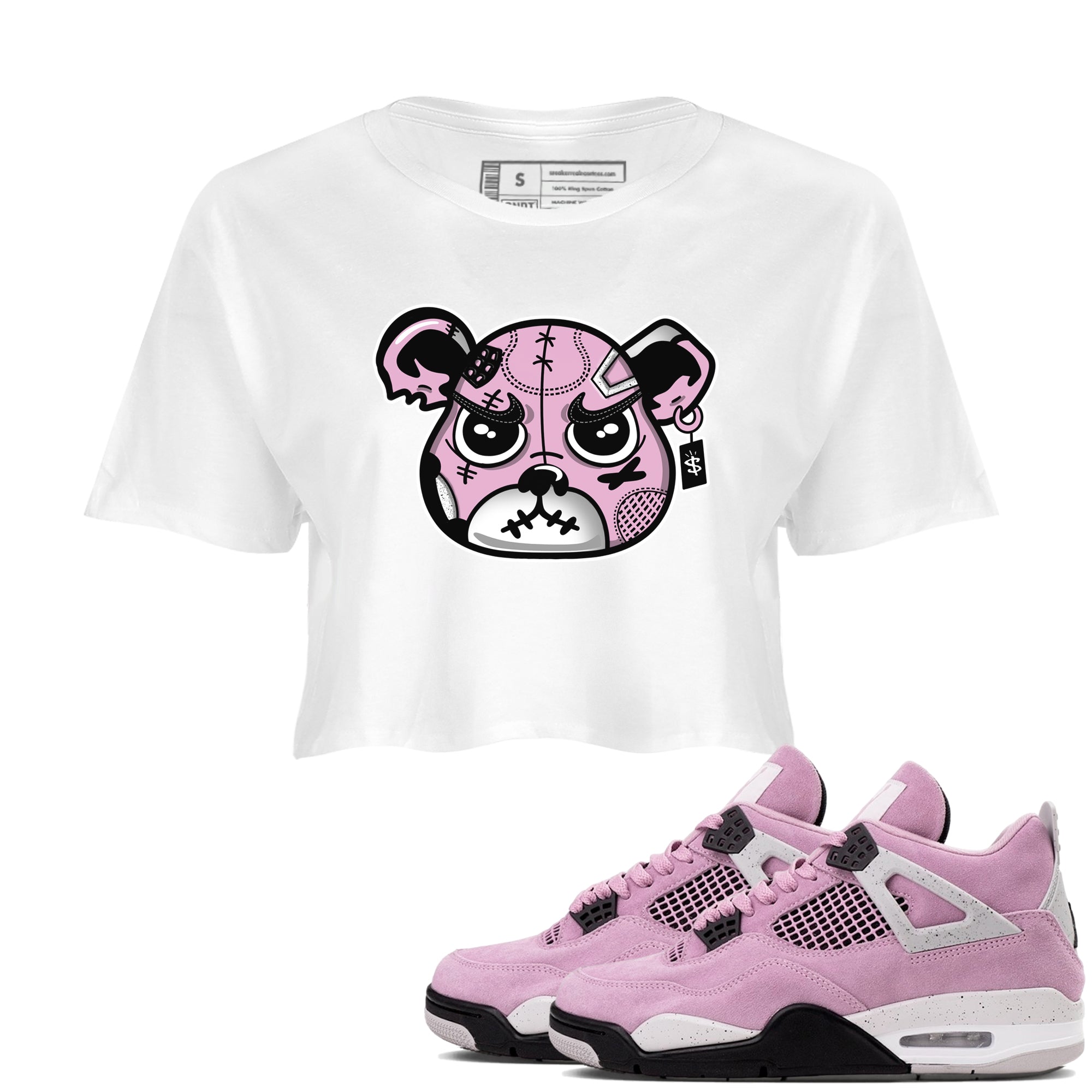 snkmatchs Bear Face snkmatch Women's Top - Air Jordan 4 Orchid