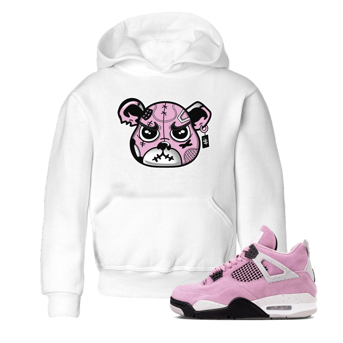 snkmatchs Bear Face snkmatch Tees Kids - Air Jordan 4 Orchid