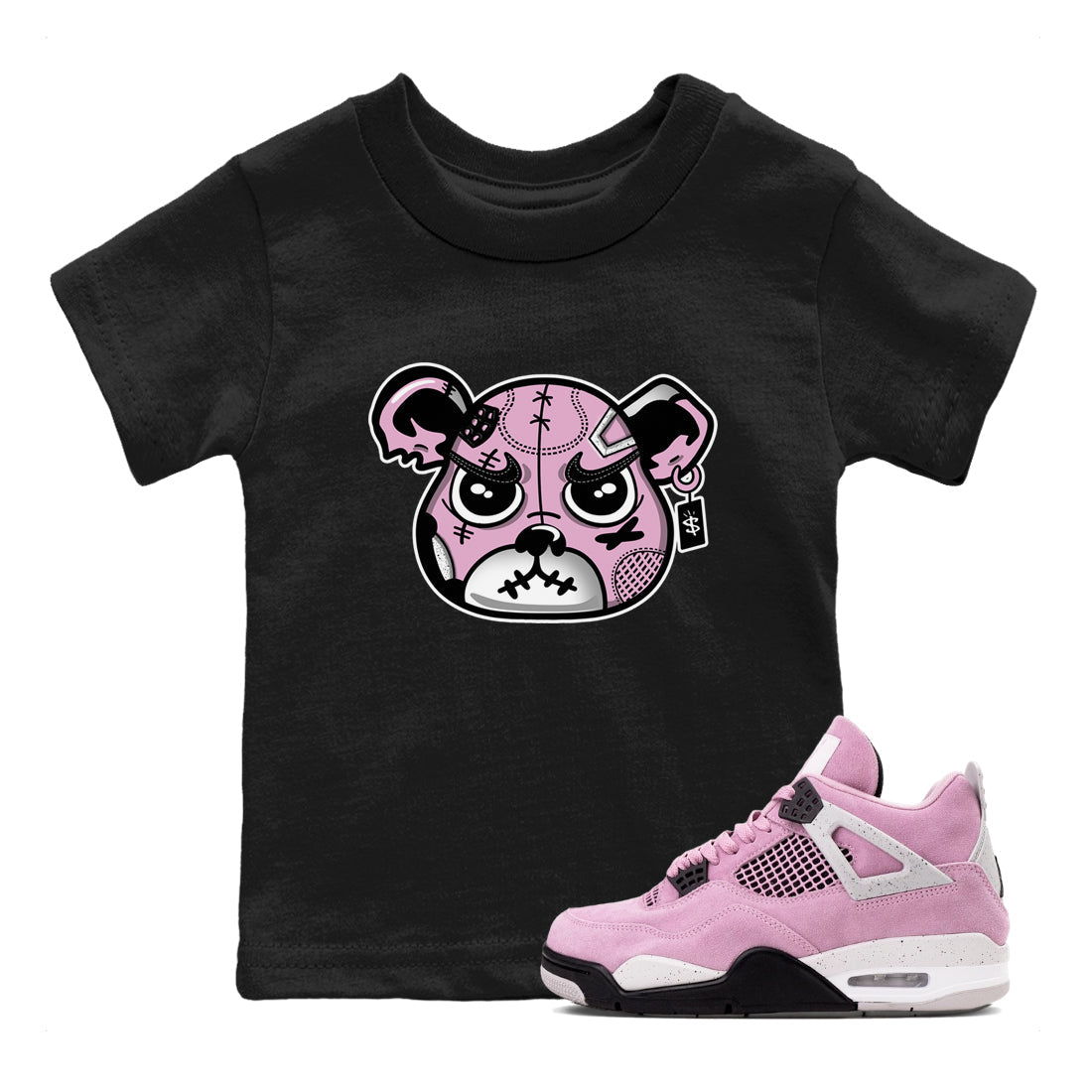 snkmatchs Bear Face snkmatch Tees Kids - Air Jordan 4 Orchid