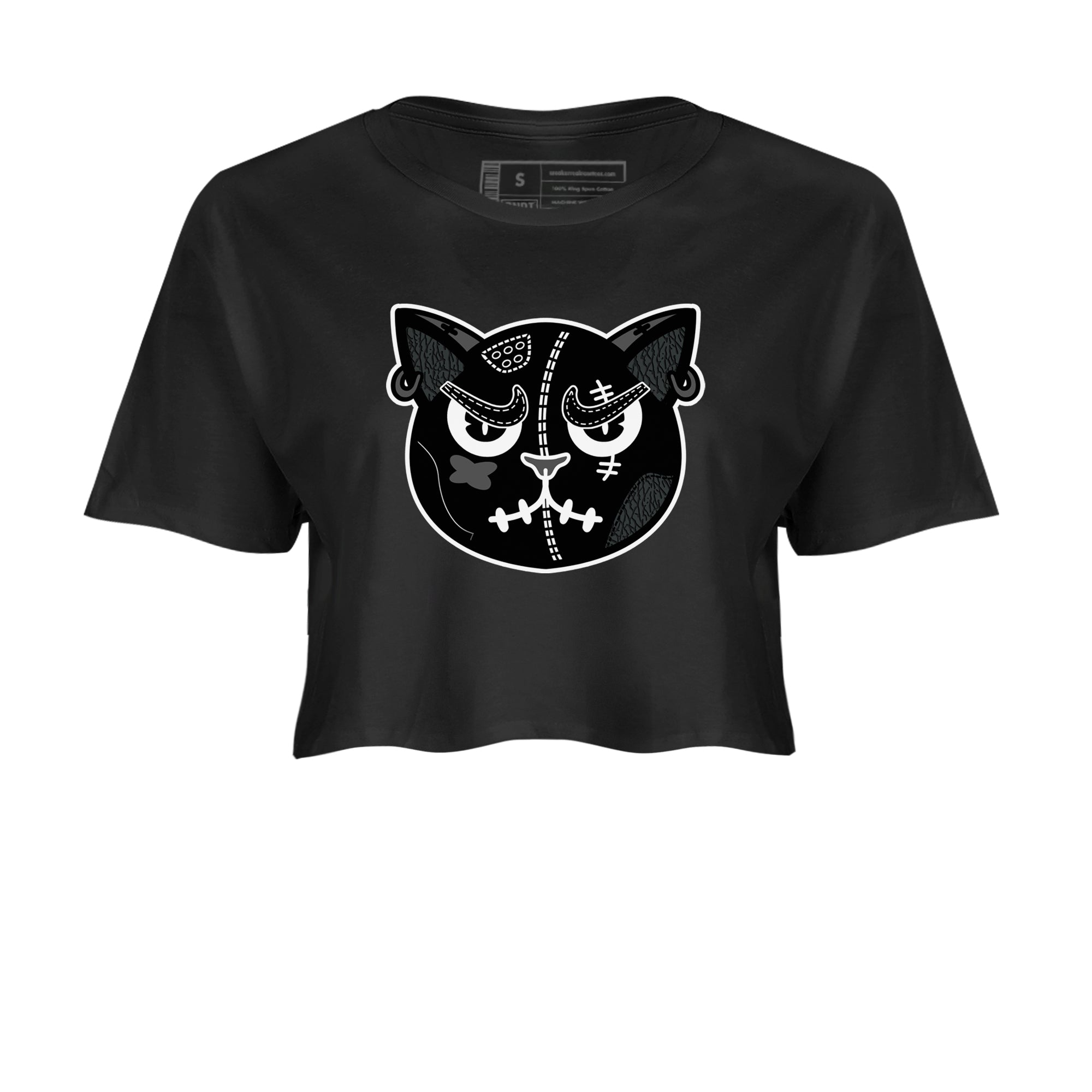 snkmatchs Cat Face snkmatch Women's Top - Air Jordan 3 Black Cat