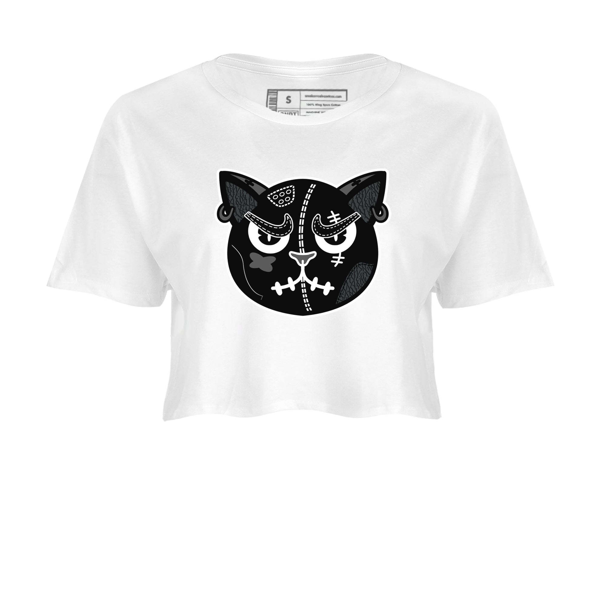 snkmatchs Cat Face snkmatch Women's Top - Air Jordan 3 Black Cat