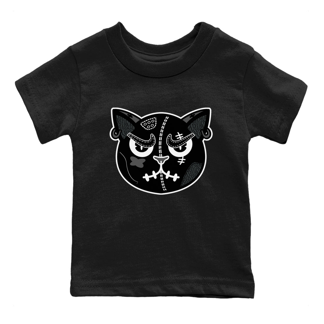 snkmatchs Cat Face snkmatch Tees Kids - Air Jordan 3 Black Cat