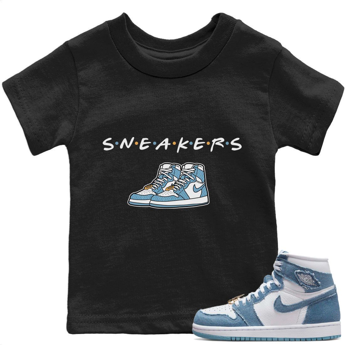 snkmatchs Kids Tops - Air Jordan 1 Denim