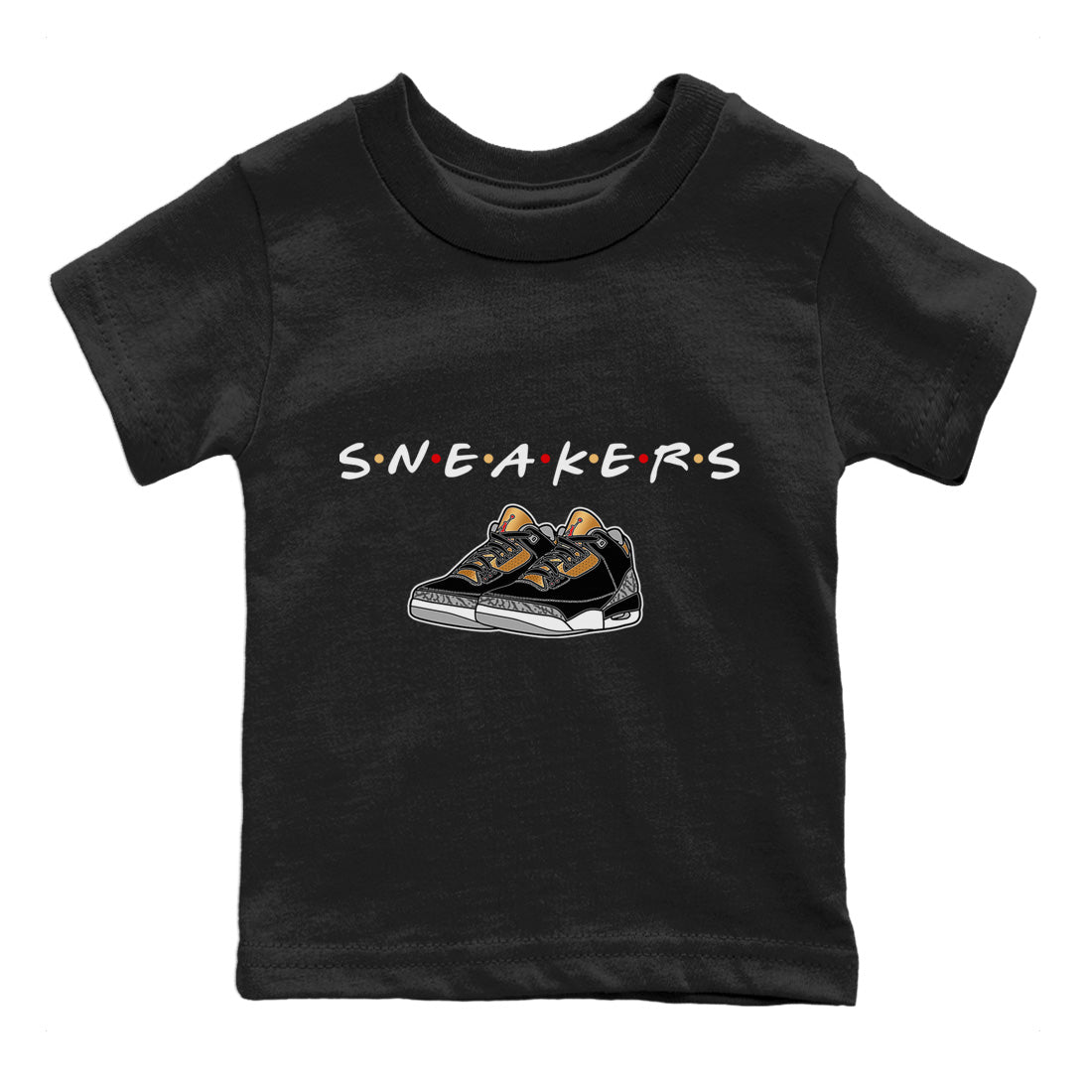 snkmatchs Kids Tops - Air Jordan 3 Black Gold