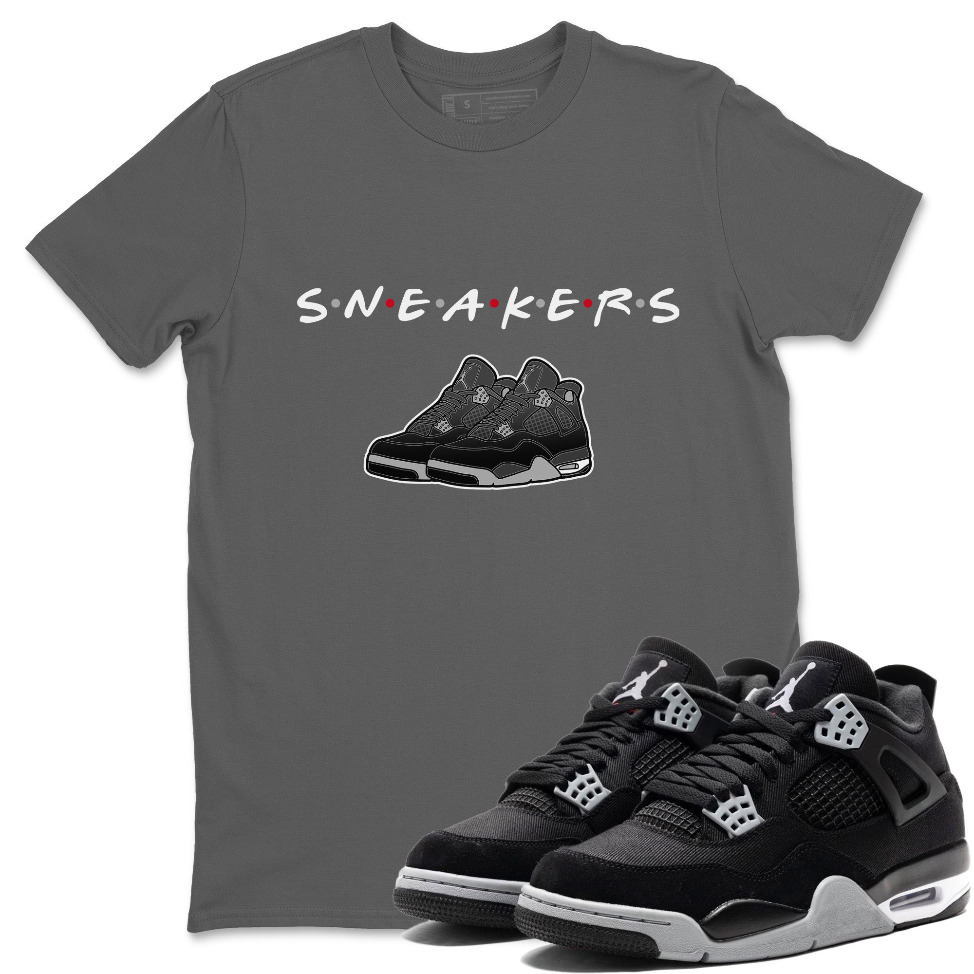 snkmatchs Unisex Tops - Air Jordan 4 Black Canvas