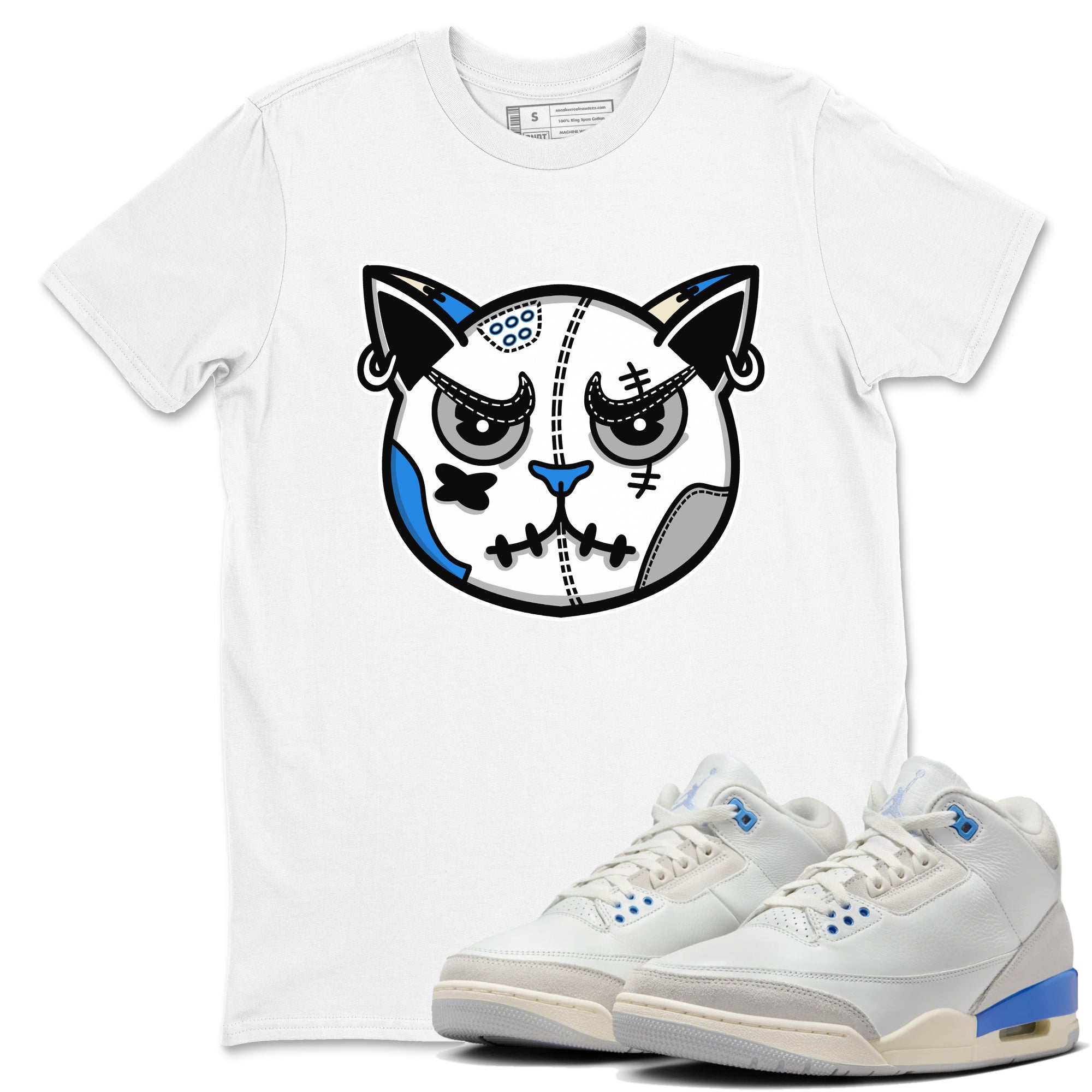 Snekaer Cat Face snkmatch Tees - Air Jordan 3 Lucky Shorts