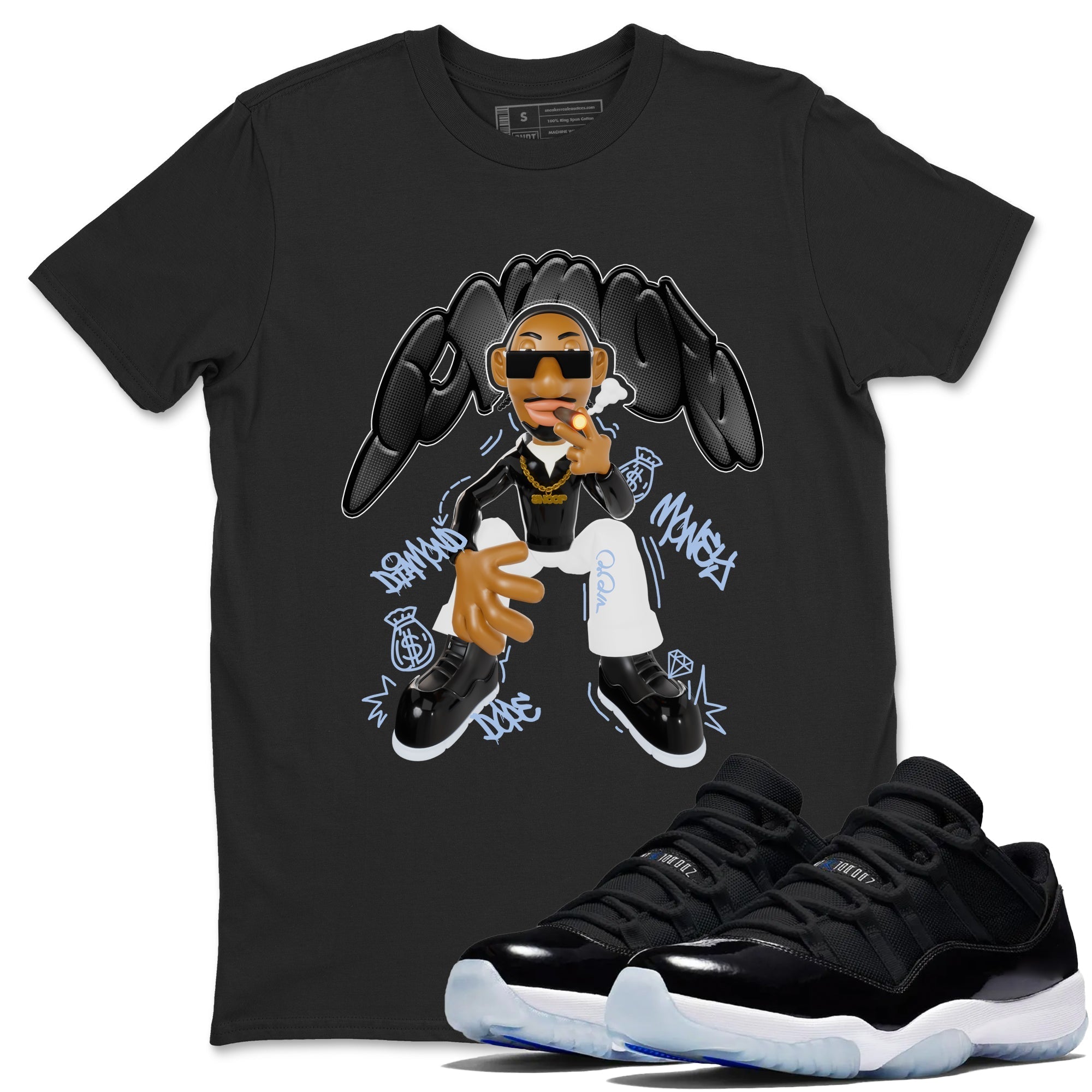 Snoop snkmatch Tee - Air Jordan 11 Black and Varsity Royal