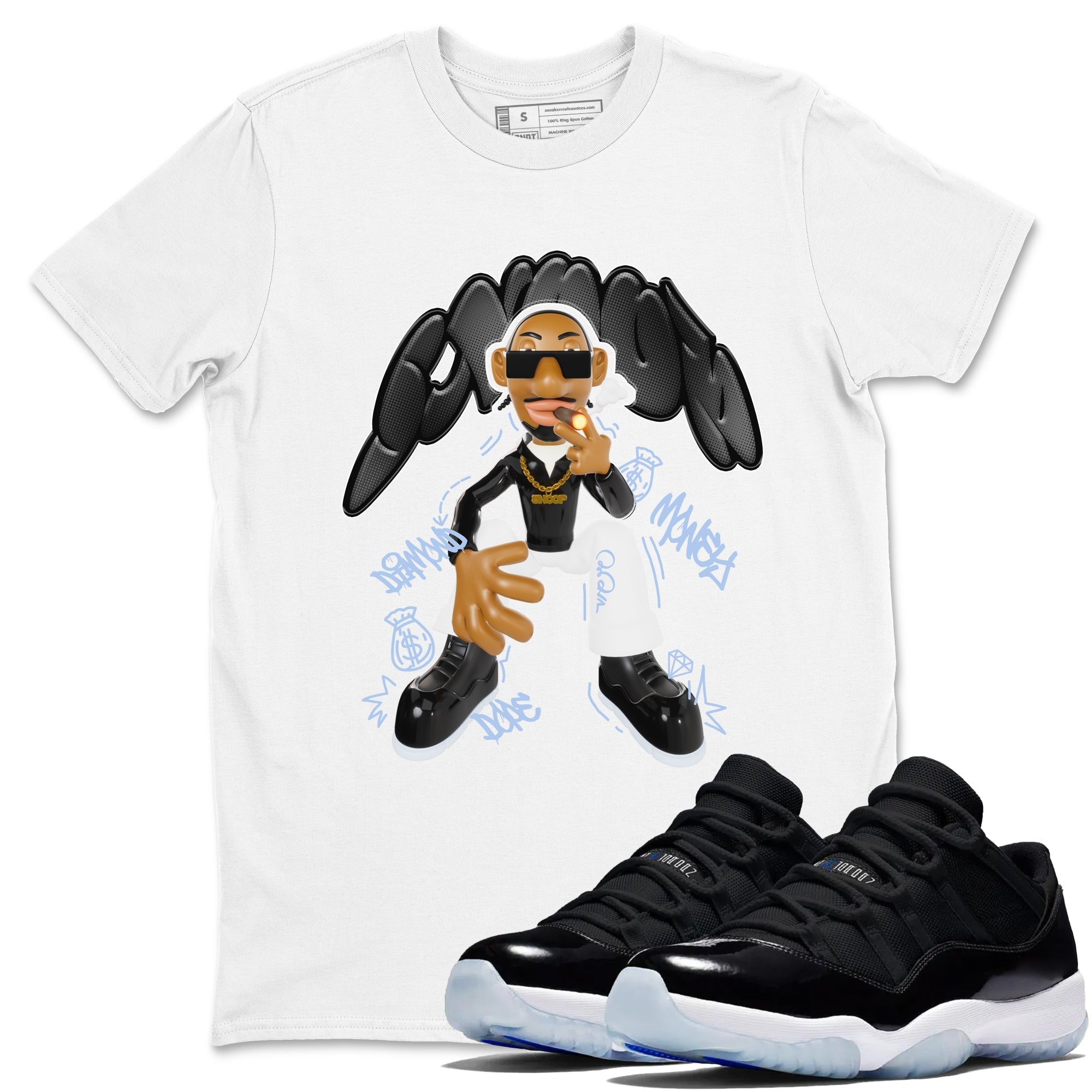 Snoop snkmatch Tee - Air Jordan 11 Black and Varsity Royal