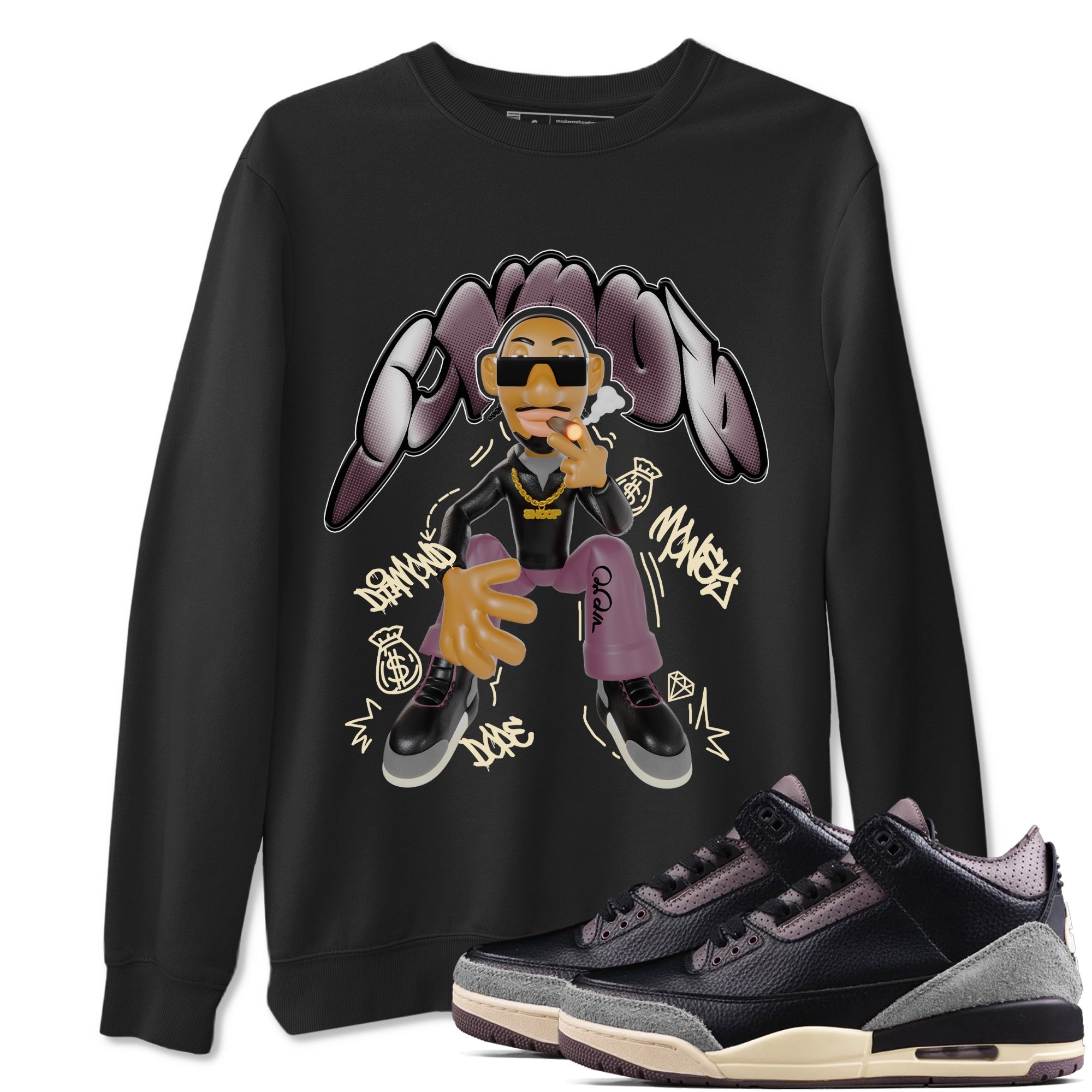 Snoop snkmatch Tees - Air Jordan 3 A Ma Maniere x Black
