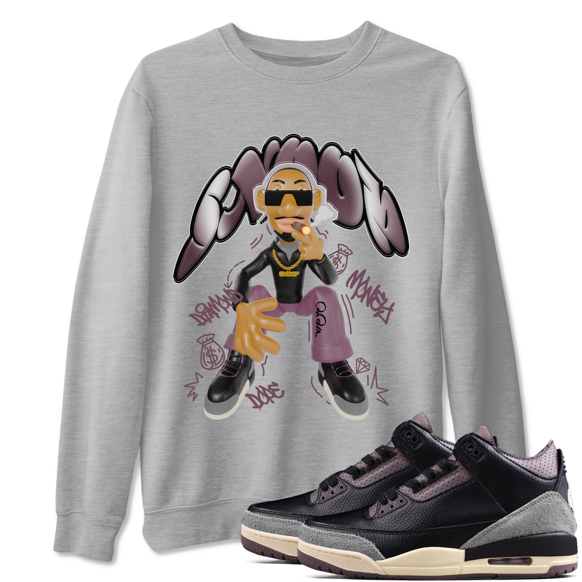 Snoop snkmatch Tees - Air Jordan 3 A Ma Maniere x Black