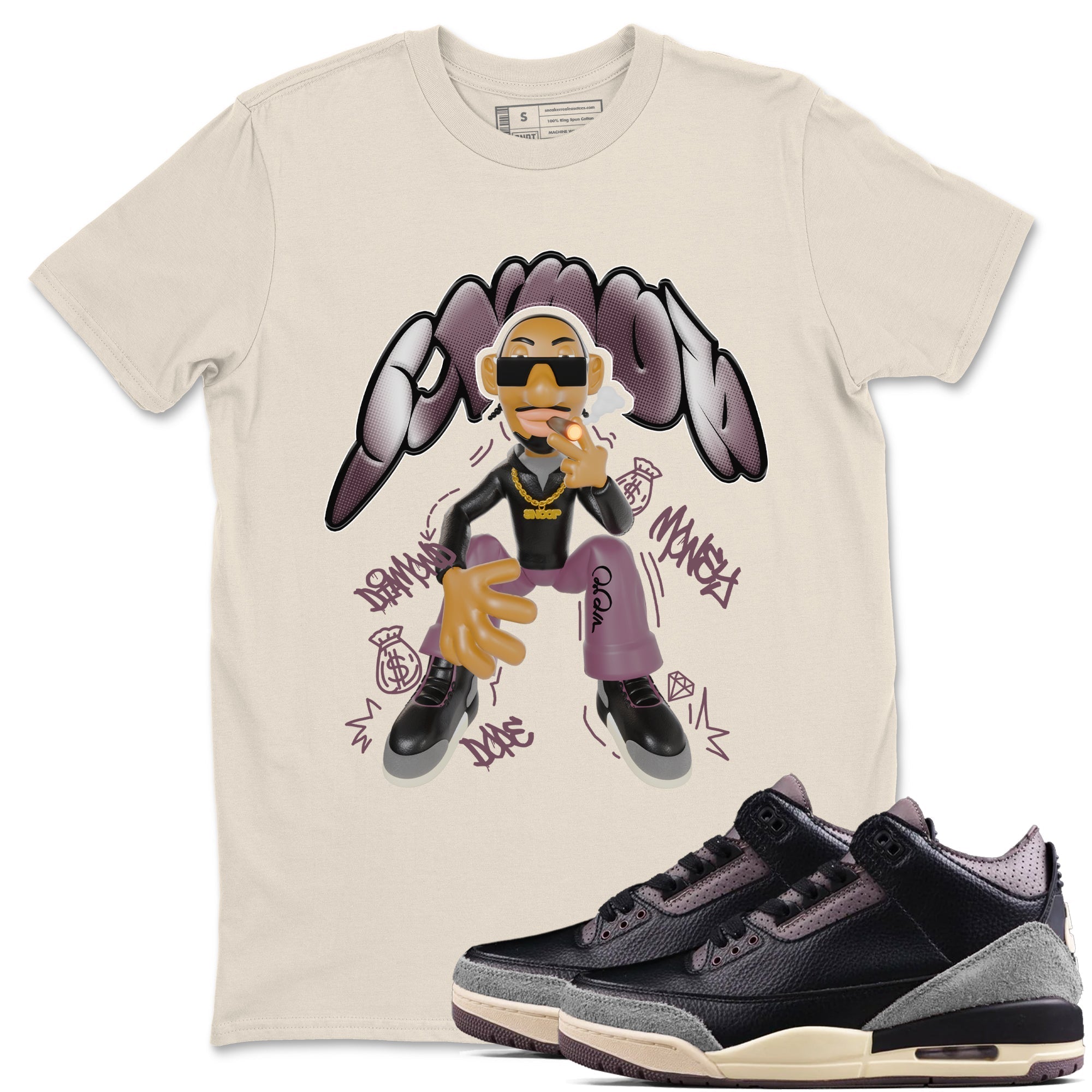 Snoop snkmatch Tees - Air Jordan 3 A Ma Maniere x Black