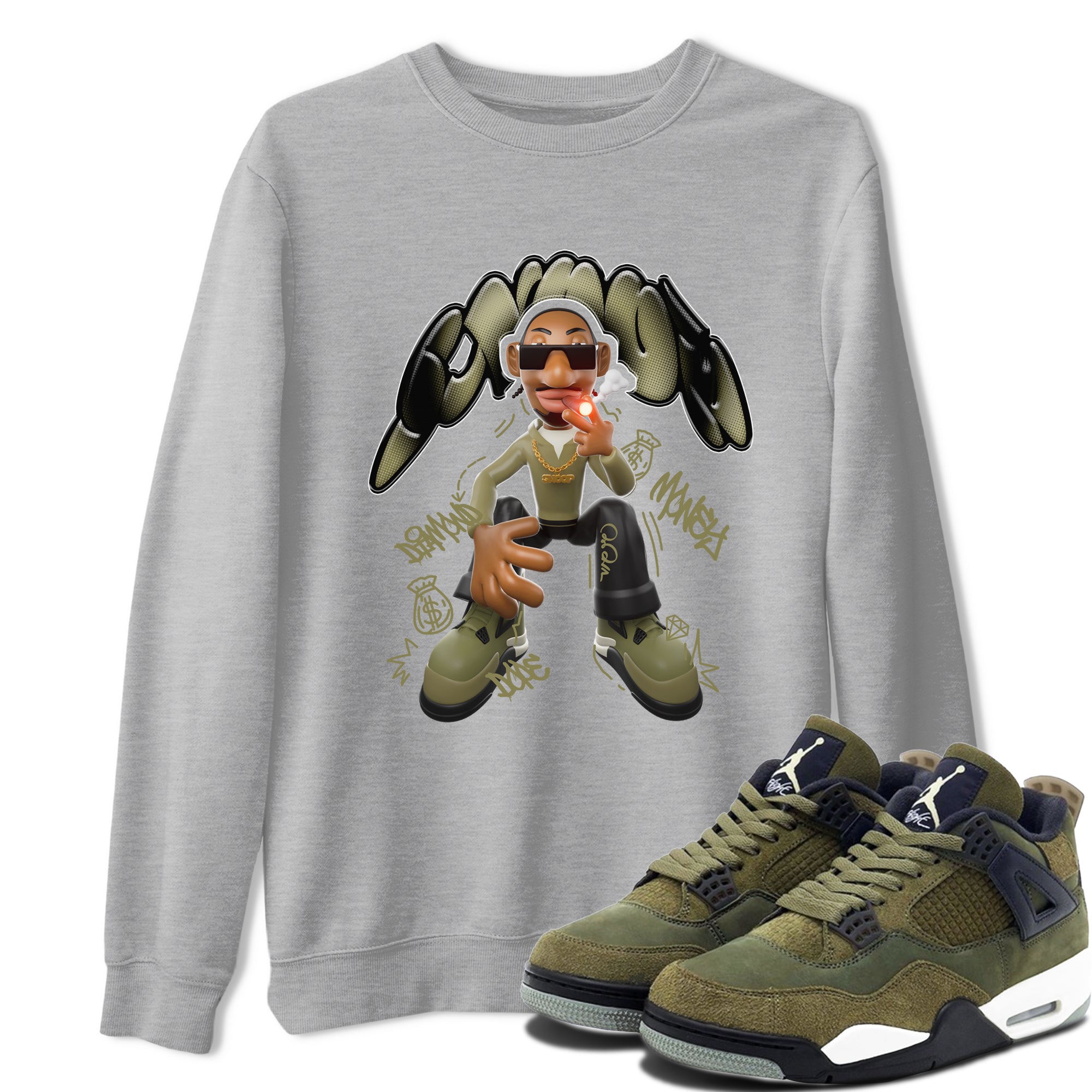 Snoop snkmatch Tee - Air Jordan 4 Medium Olive